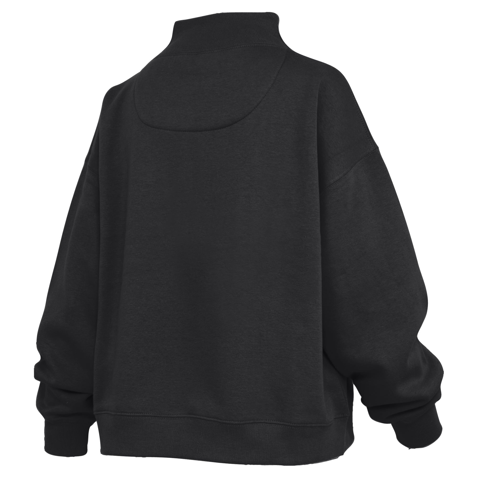 Women's Pressbox  Black Virginia Tech Hokies Oversized Slogan Fleece Mock Neck Sweatshirt