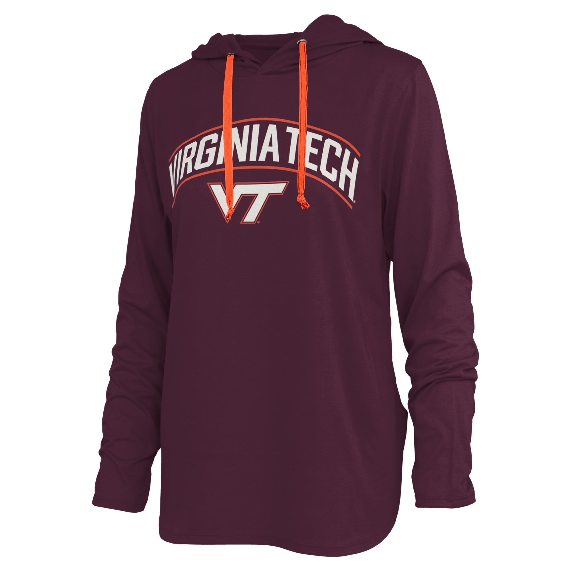 T-shirt à capuche manches longues Allie Virginia Tech Hokies bordeaux pour femmes, Pressbox