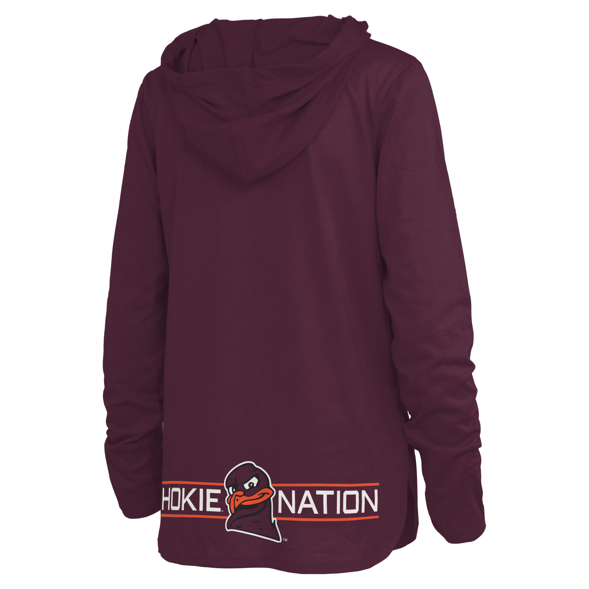 T-shirt à capuche manches longues Allie Virginia Tech Hokies bordeaux pour femmes, Pressbox