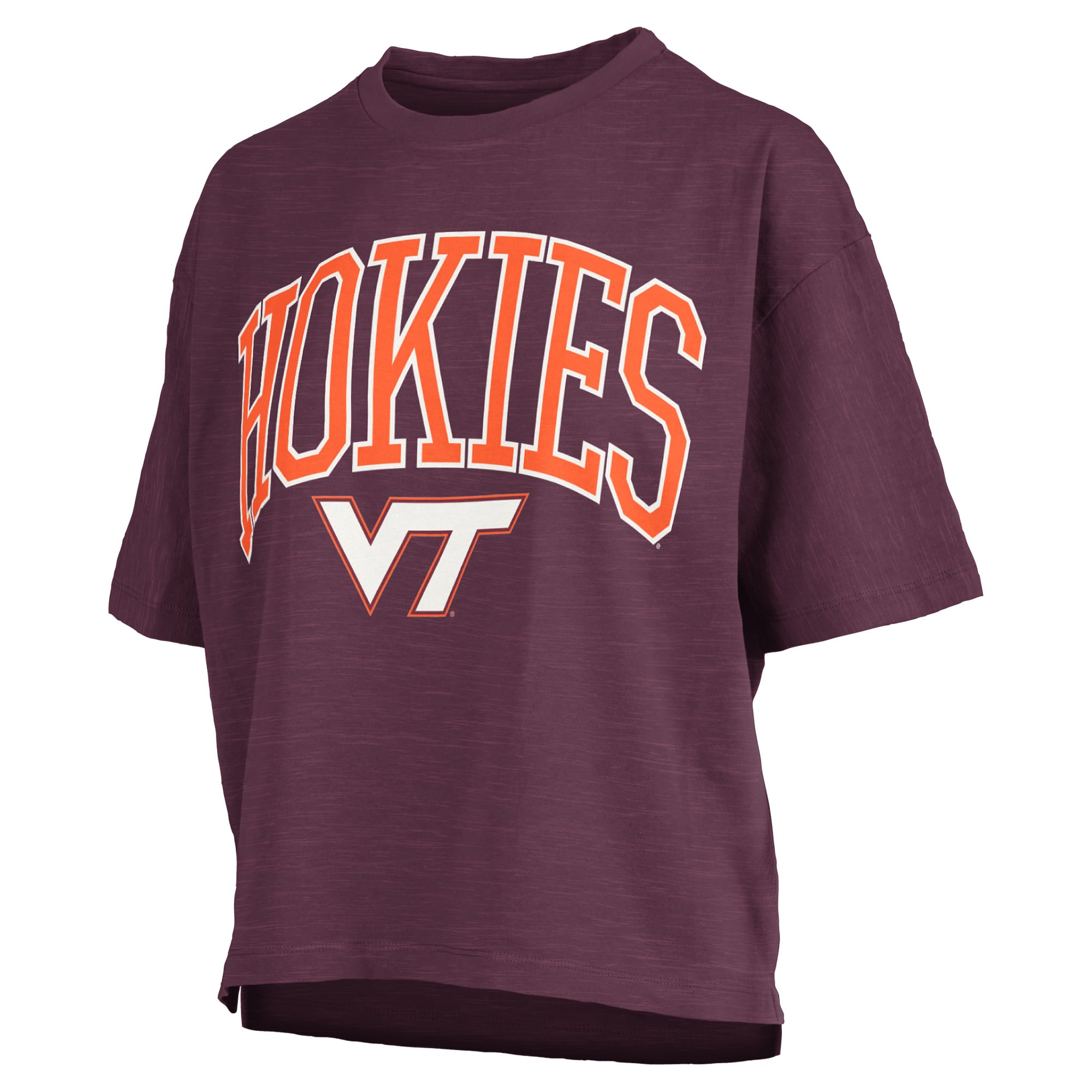 T-shirt oversize Pressbox Maroon Virginia Tech Hokies avec logo Nelson Arch Over en flammage