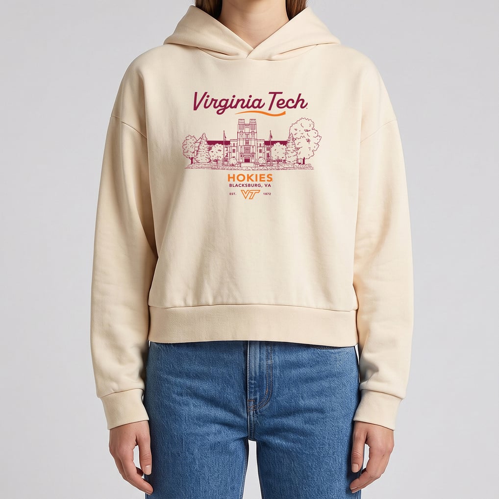 Women's Uscape Apparel Cream Virginia Tech Hokies Socialite Cropped ...