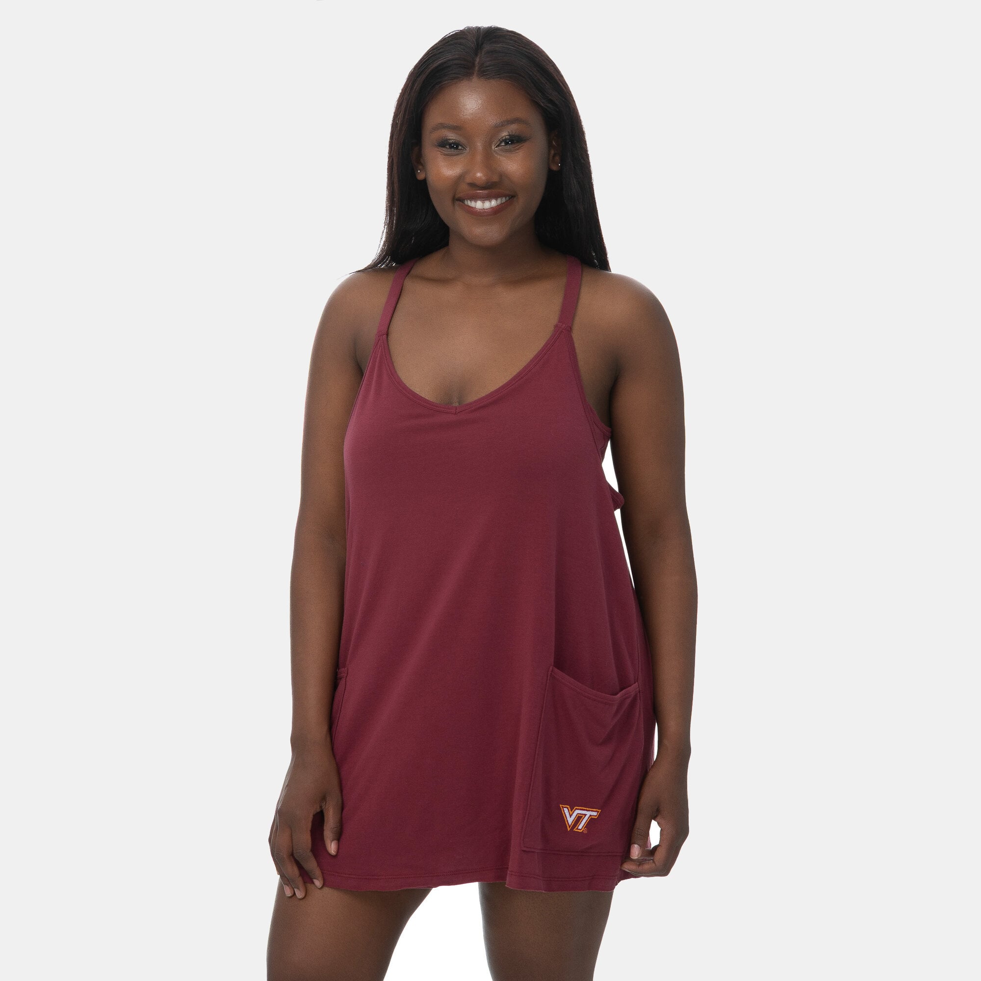 Women's ZooZatz Maroon Virginia Tech Hokies Active Pocketed Tri-Blend Skort Dress