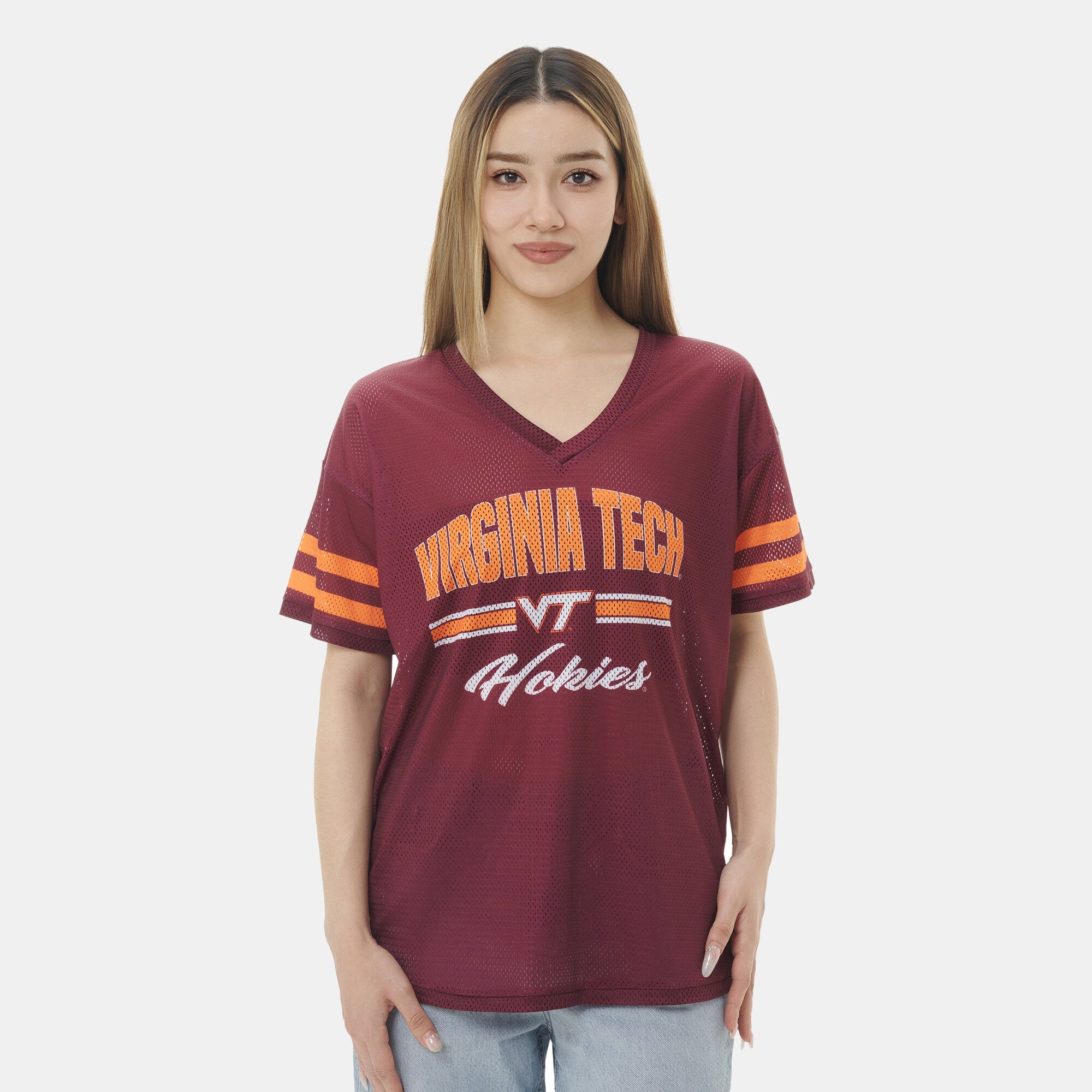 Women's ZooZatz Maroon Virginia Tech Hokies Mesh Jersey Kickoff T-Shirt