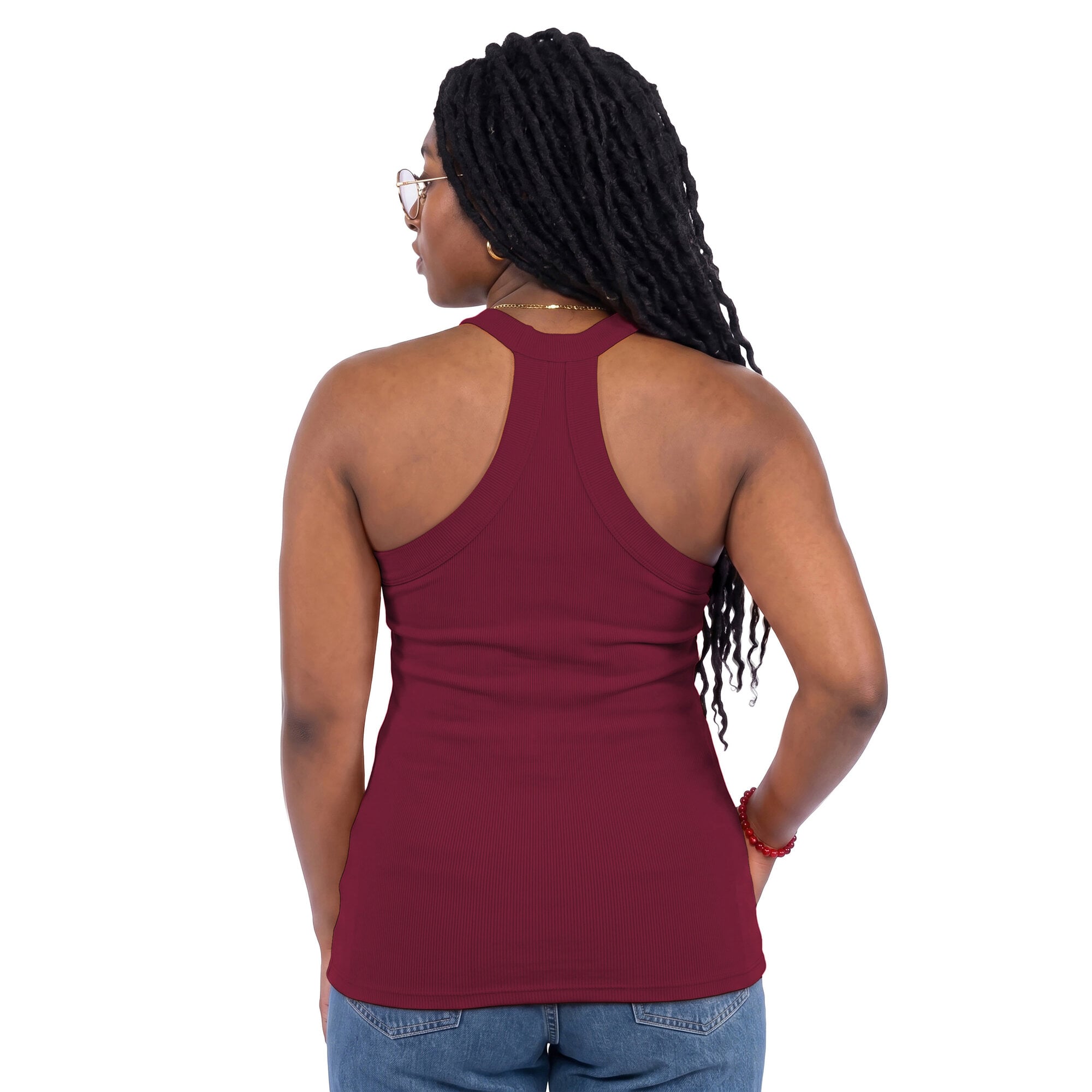 Women's ZooZatz Maroon Virginia Tech Hokies Tri-Blend Racerback Ribbed Tank Top