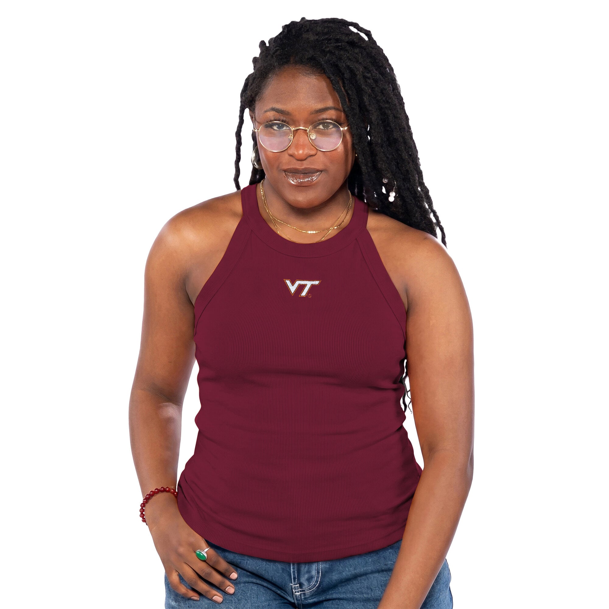 Women's ZooZatz  Maroon Virginia Tech Hokies Tri-Blend Racerback Ribbed Tank Top