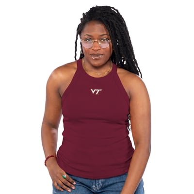  Virginia Tech Hokies ZooZatz Women's Tri-Blend Racerback Ribbed Tank Top - Maroon