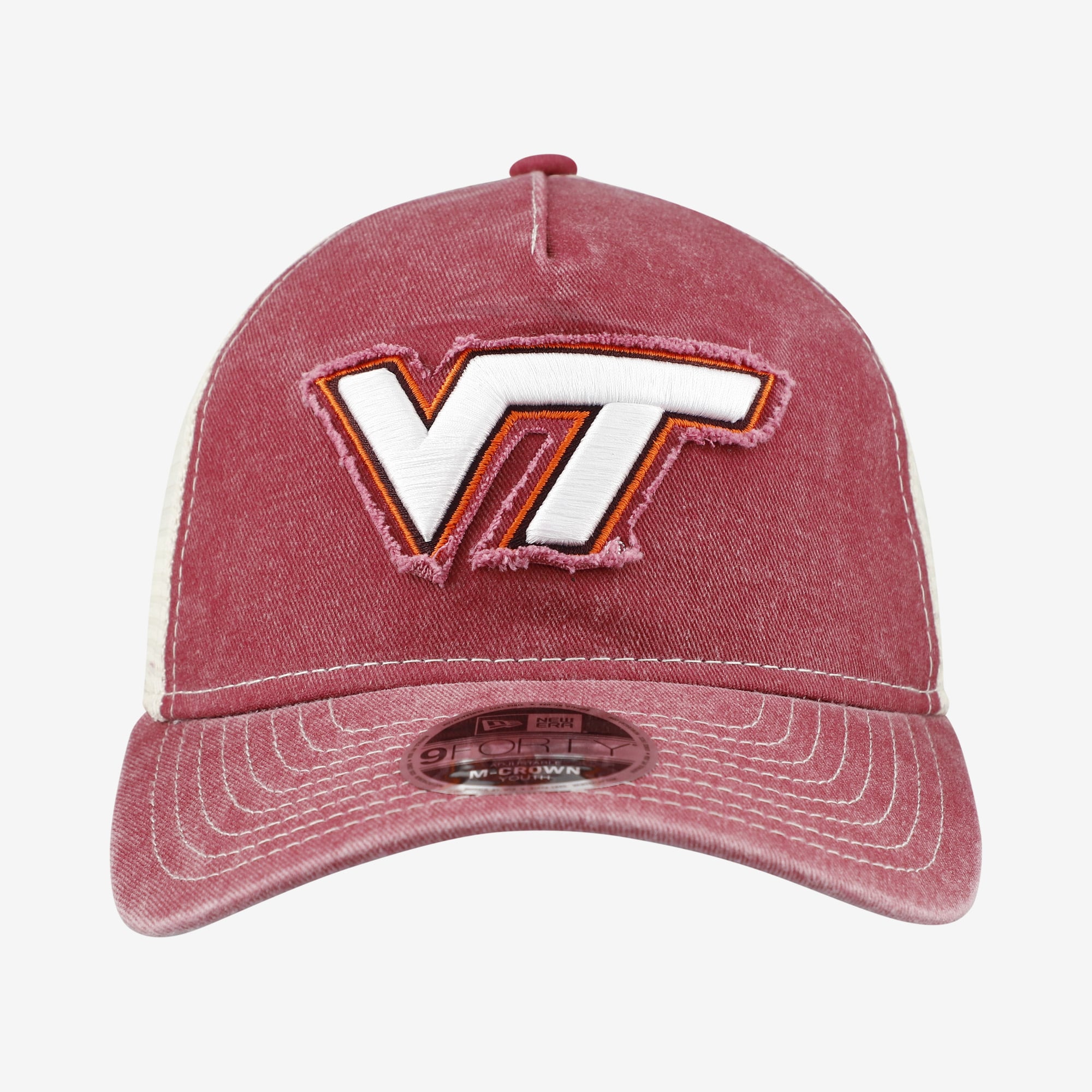 Casquette trucker rétro ajustable New Era marron Virginia Tech Hokies 9FORTY A-Frame M-Crown pour jeunes