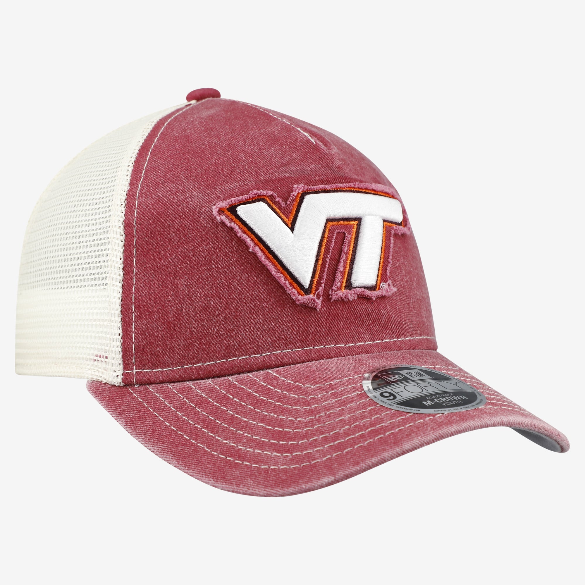 Casquette trucker rétro ajustable New Era marron Virginia Tech Hokies 9FORTY A-Frame M-Crown pour jeunes