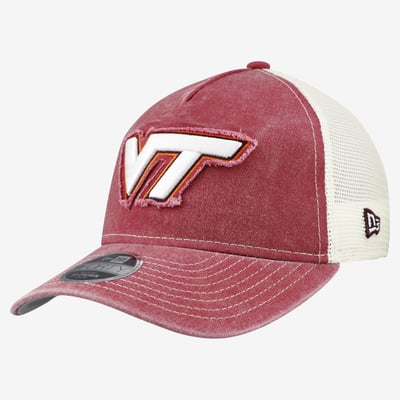 Virginia Tech Hokies New Era Youth 9FORTY A-Frame M-Crown Retro Adjustable Trucker Hat - Maroon