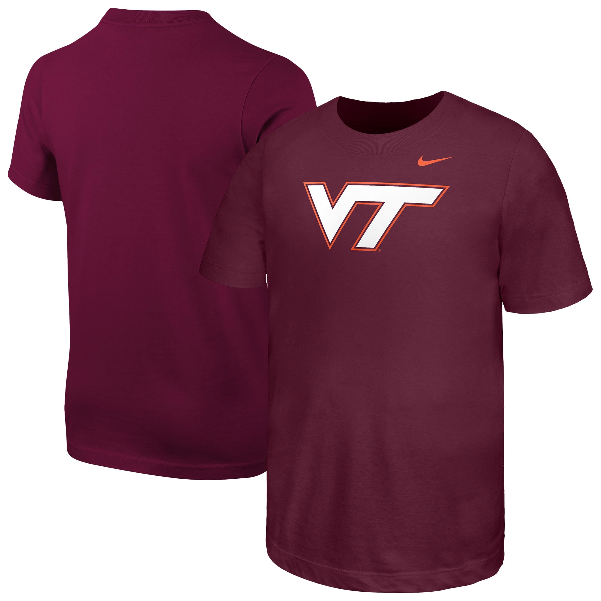 T-shirt Nike bordeaux pour jeunes avec logo Virginia Tech Hokies