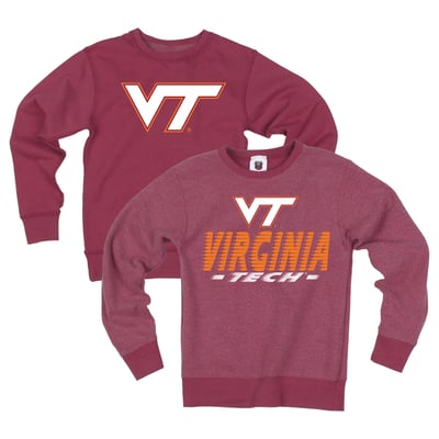  Virginia Tech Hokies Wes & Willy Youth Reversible Sweatshirt - Maroon