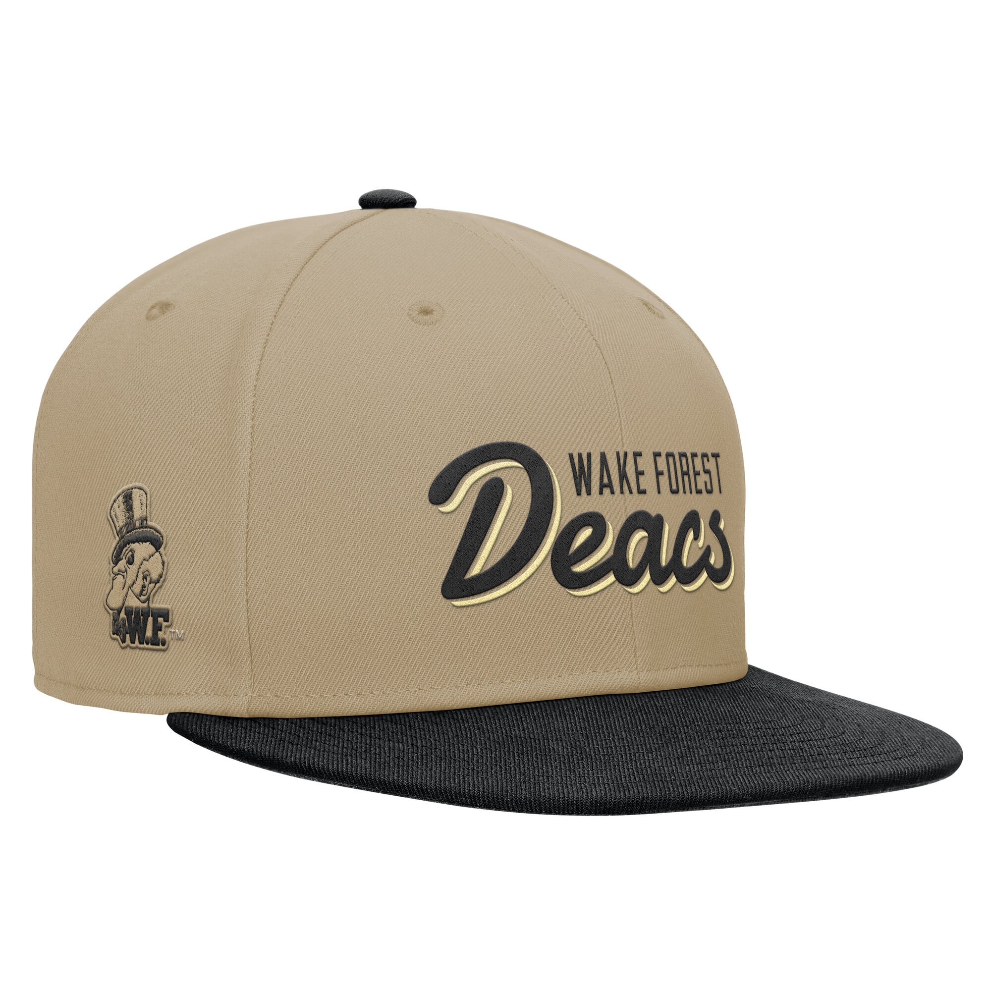 Casquette snapback Nike beige/noire Wake Forest Demon Deacons Pro Dri-FIT pour homme