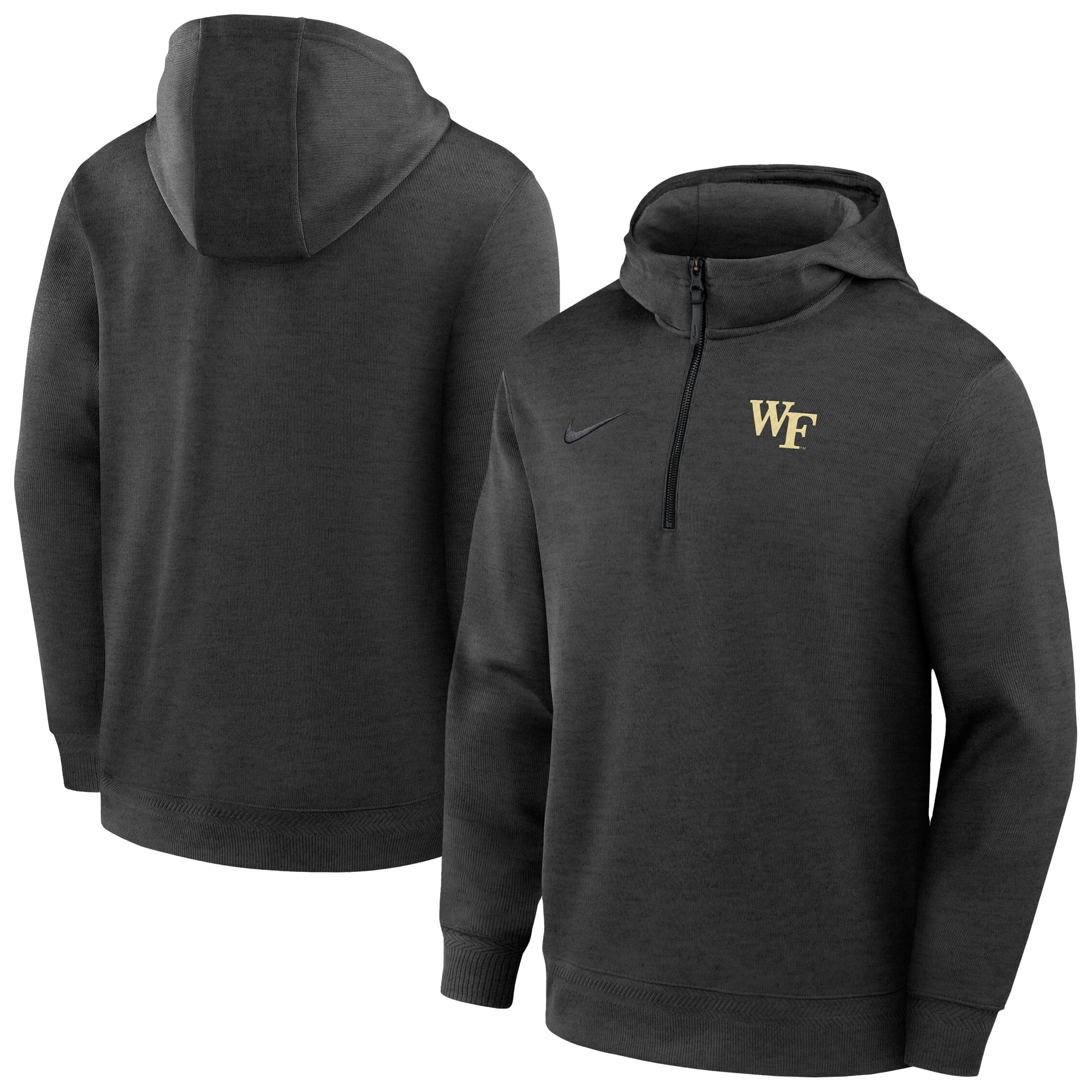 Men's Nike Black Wake Forest Demon Deacons Coaches Dri-FIT Half-Zip Hoodie