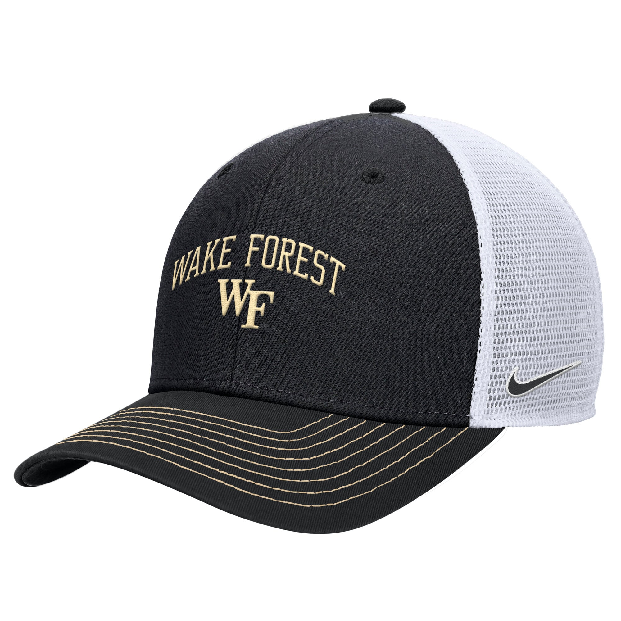 Men's Nike Black Wake Forest Demon Deacons Rise Trucker Dri-FIT Adjustable Hat