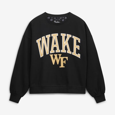 Sweat-shirt polaire oversize pour femme Wake Forest Demon Deacons Pressbox Janise avec logo en arc - Noir
