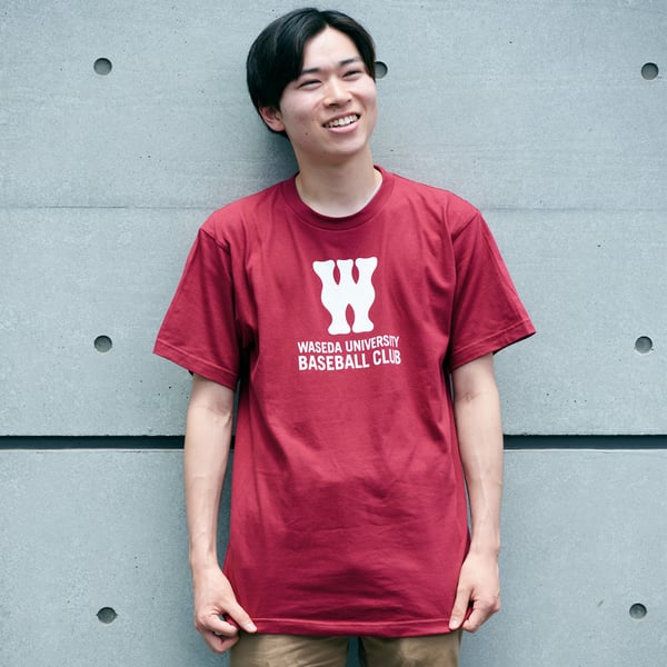 早稲田 野球部Tシャツ（バーガンディ）