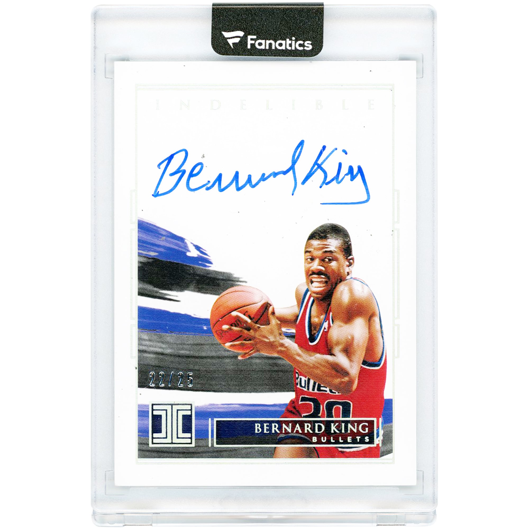 Bernard King Washington Bullets Autographed 2020-21 Panini Impeccable Indelible Ink #II-BKI #22/25 Card