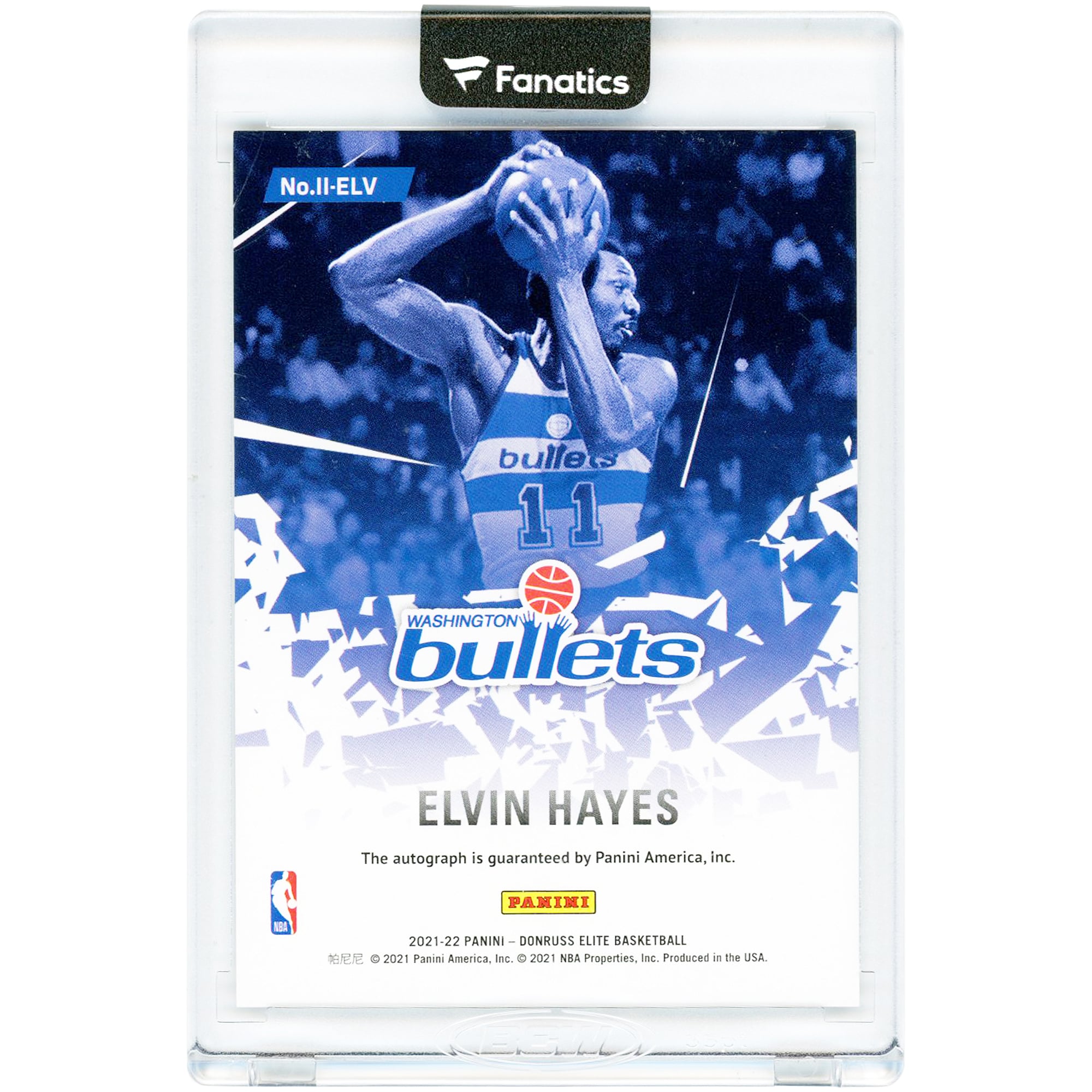 Elvin Hayes Washington Bullets Autographed 2021-22 Panini Donruss Elite Impact Impressions #II-ELV Card