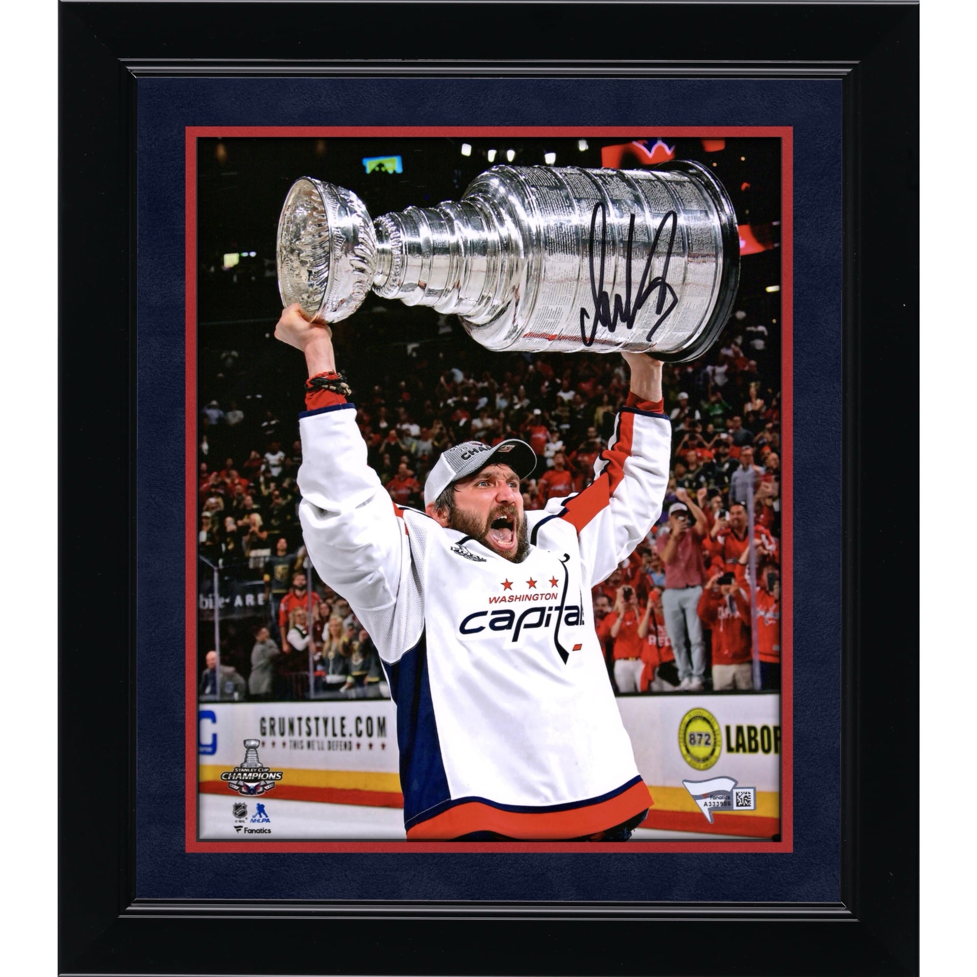 Alexander Ovechkin Washington Capitals Autographed 8" x 10" 2018 Stanley Cup Champions Raising Cup Photograph