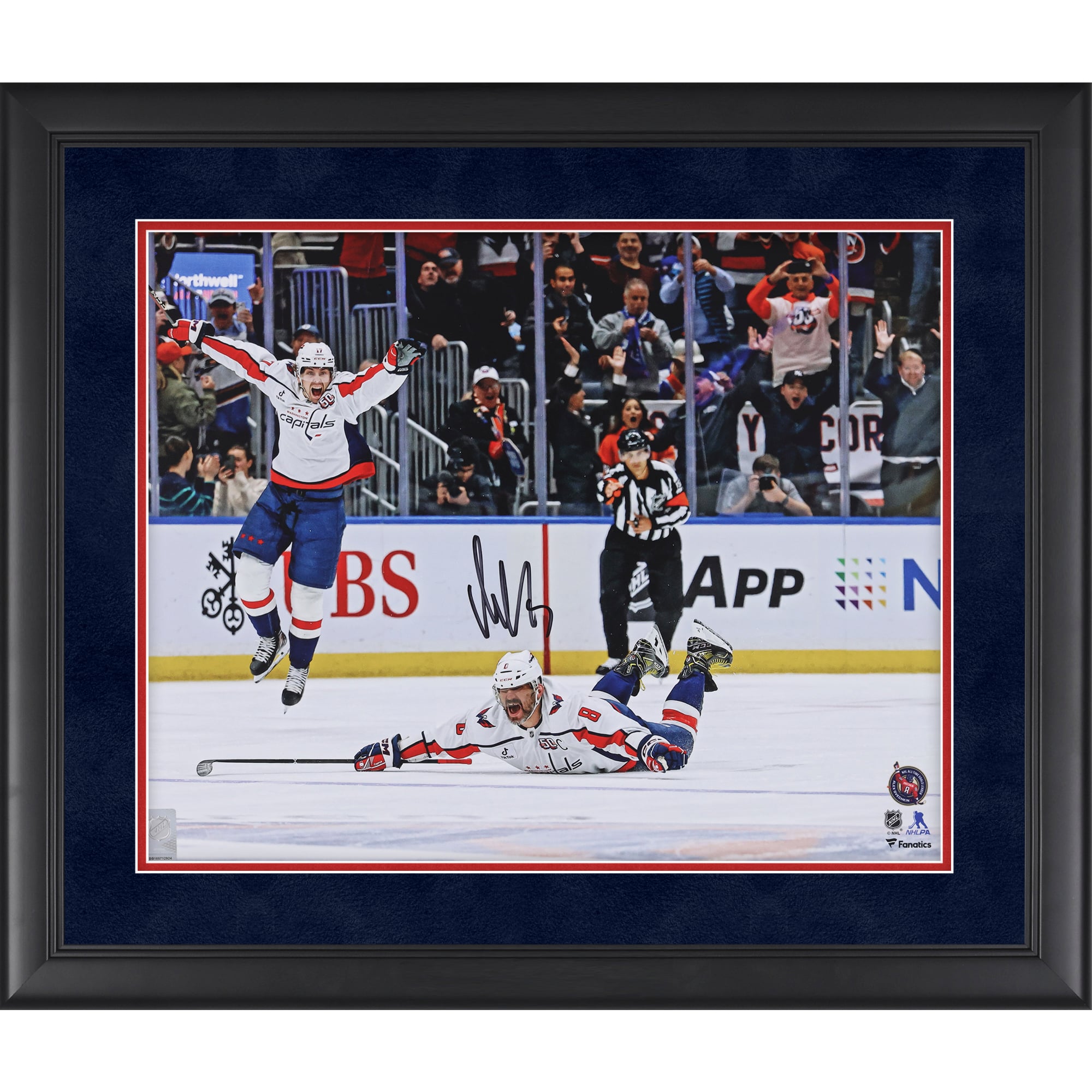 Alexander Ovechkin Washington Capitals Autographed Framed 16" x 20" 895th Goal Celebration Photograph - Suede Mat Upgrade