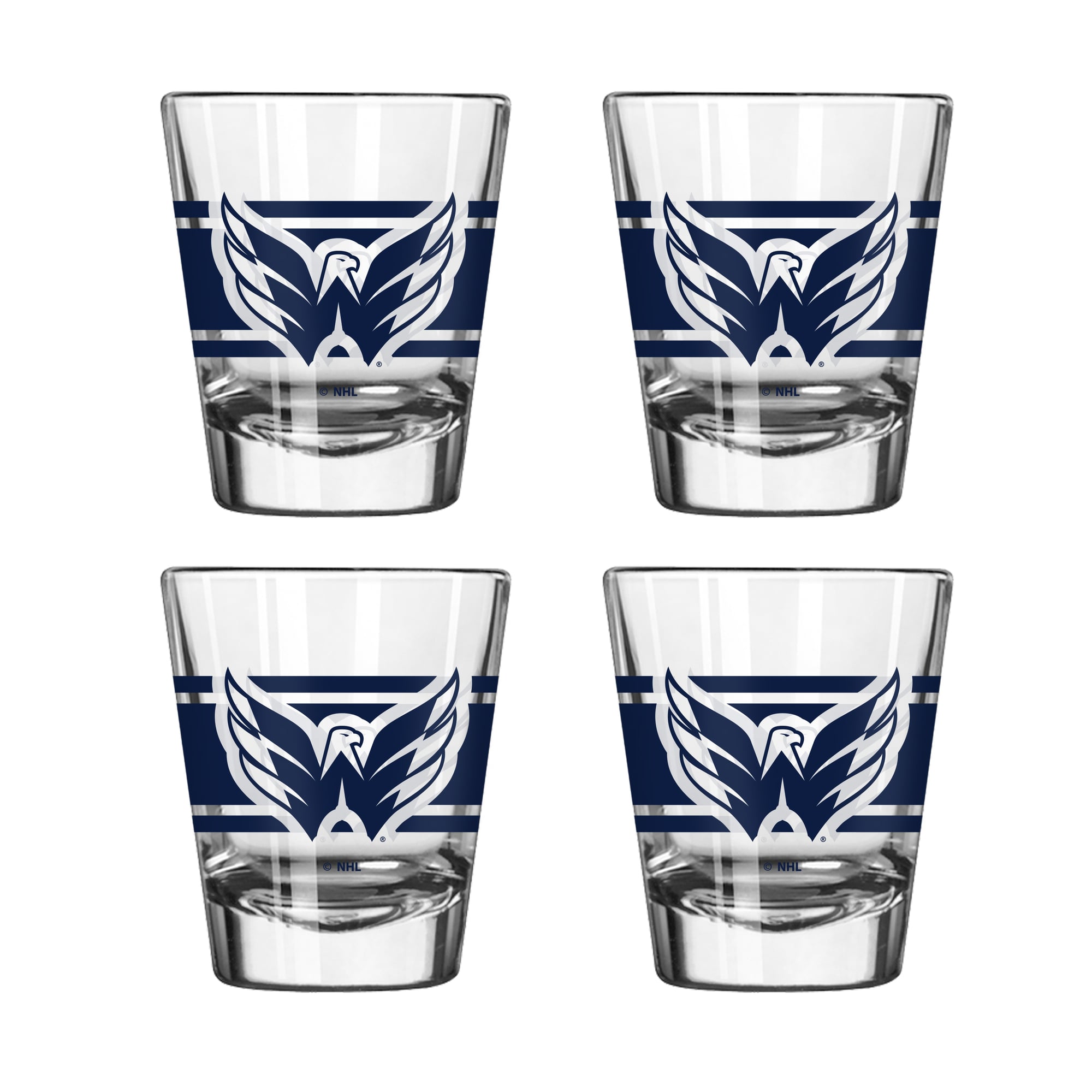 Logo Brands Washington Capitals Four-Piece Stripe Shot Glass Set