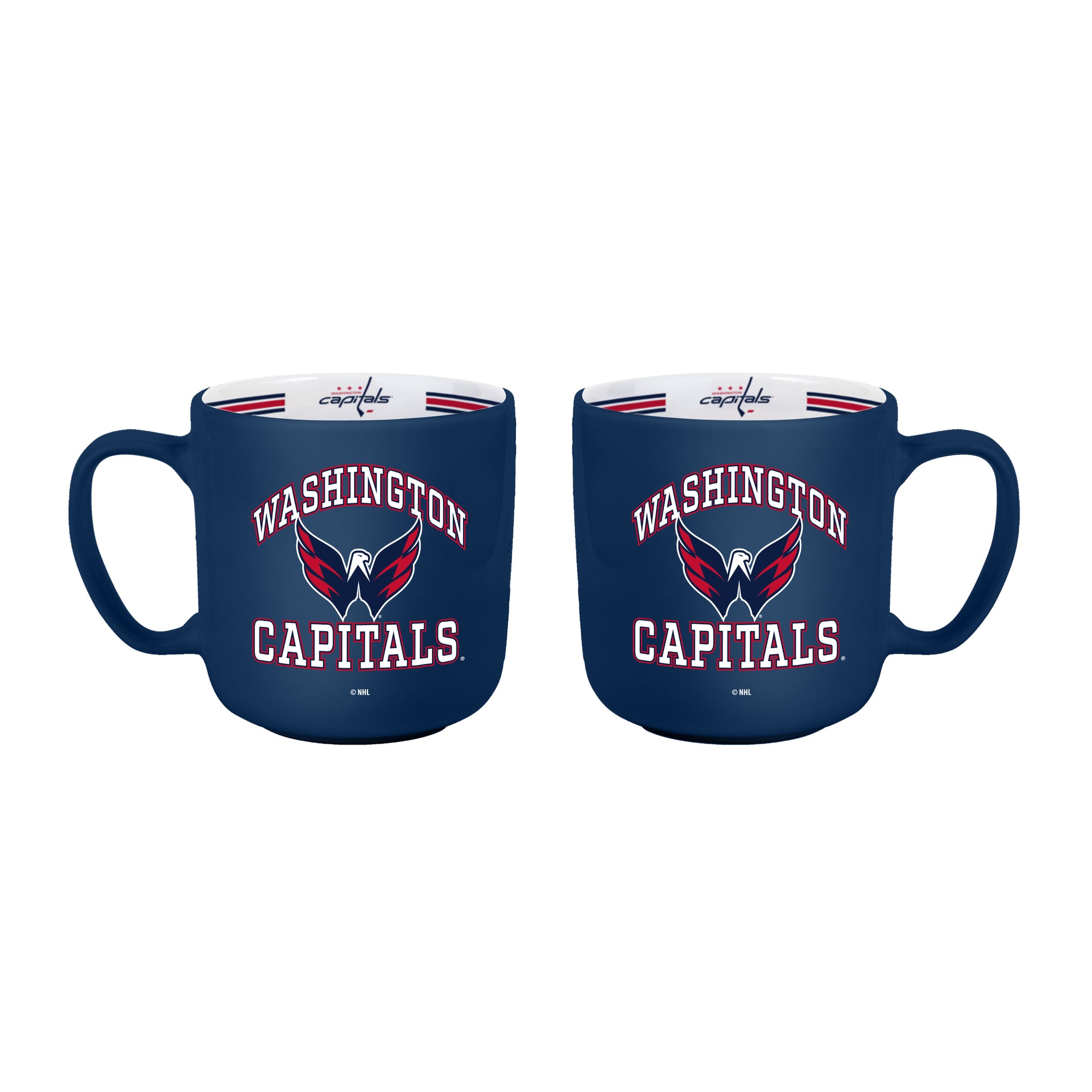 Ensemble de deux tasses rayées de 44 cl (15 oz) Logo Brands Washington Capitals