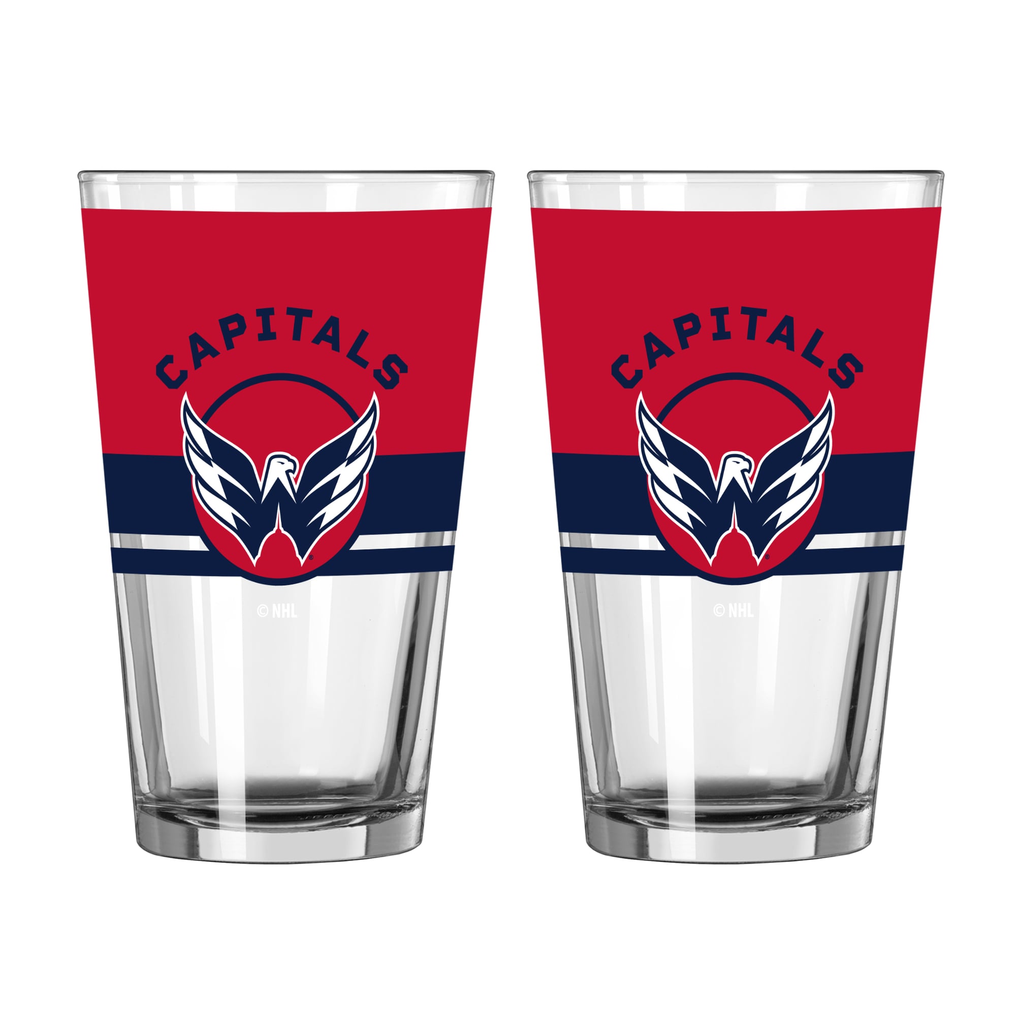 Ensemble de deux verres à bière Horizon de 473 ml (16 oz) Logo Brands Washington Capitals