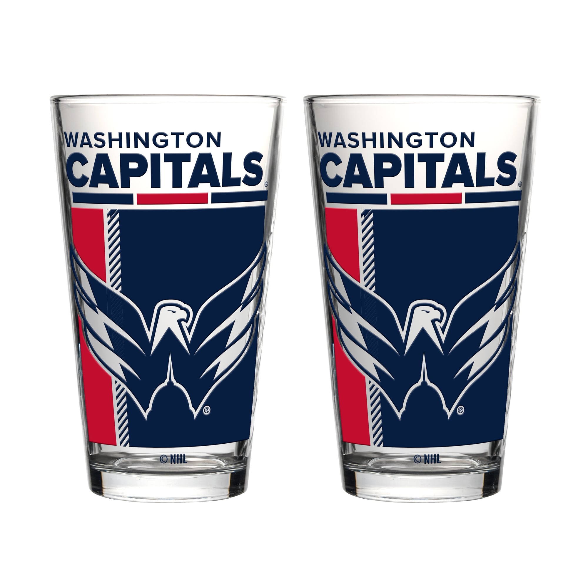 Ensemble de deux verres à bière de 473 ml (16 oz) Logo Brands Washington Capitals