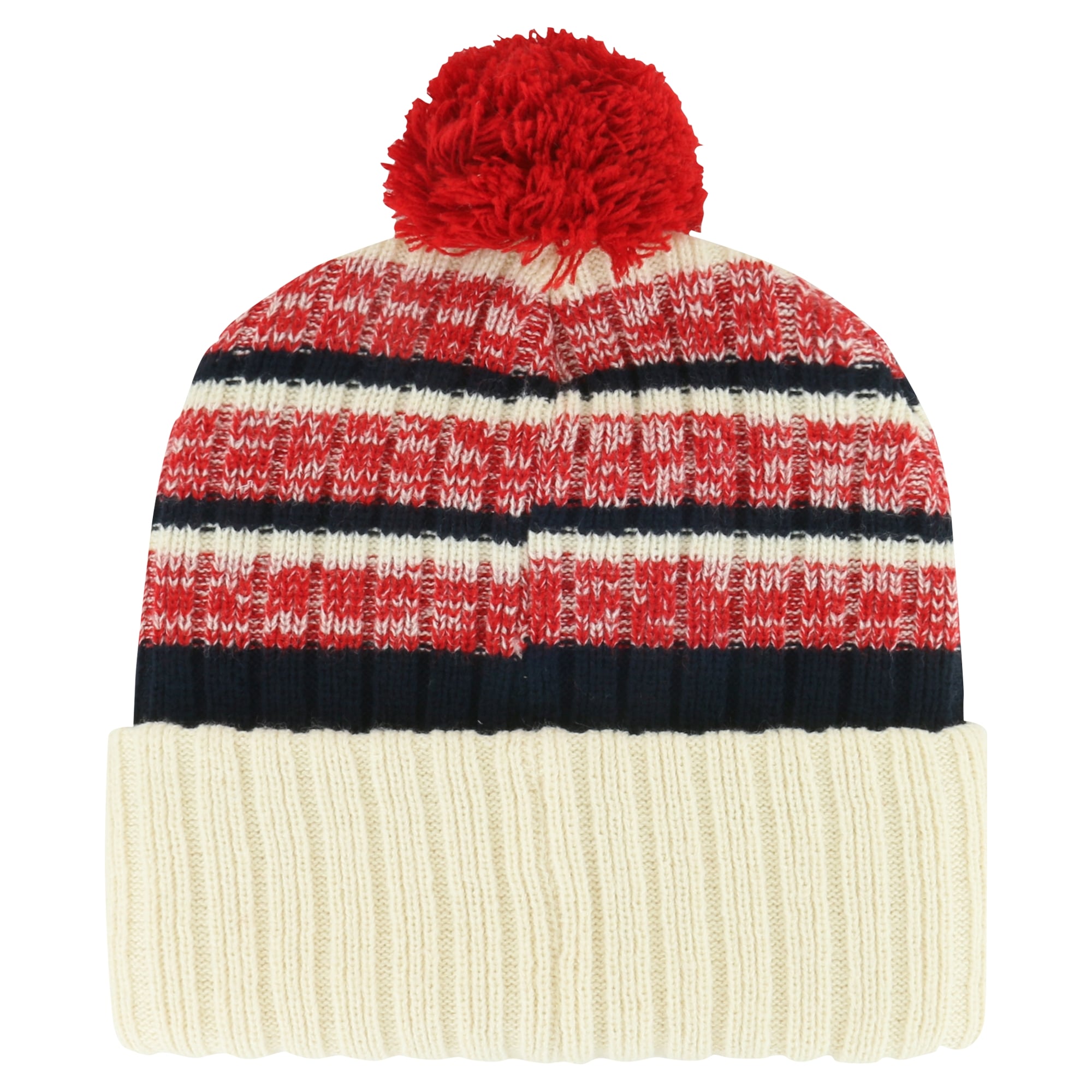 Bonnet en tricot à revers Tavern '47 crème pour hommes avec pompon