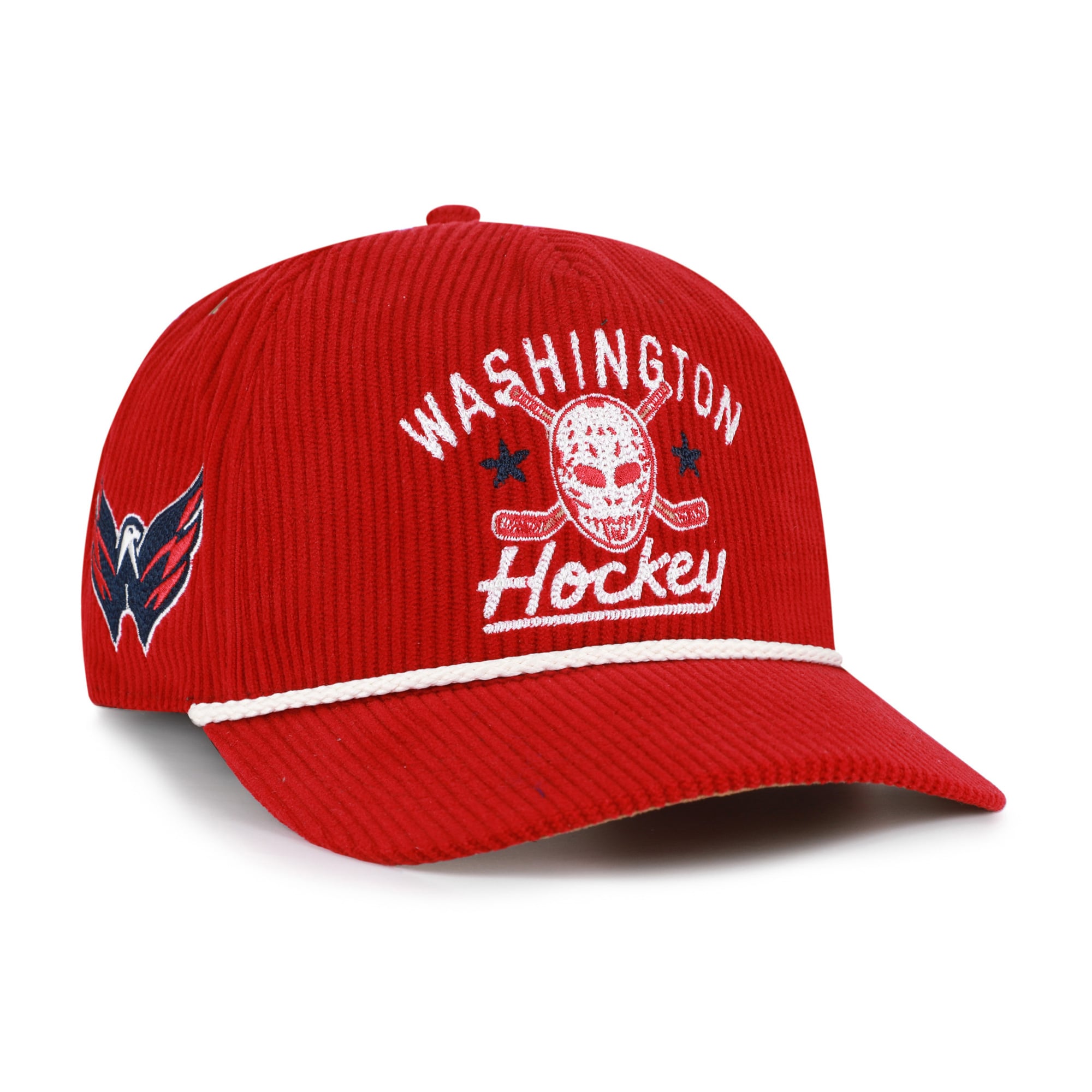Masque de hockey pour homme Washington Capitals rouge '47, en velours côtelé avec boucle ajustable