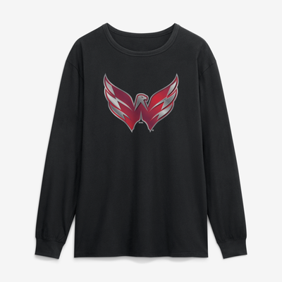 Washington Capitals  Metallic Mascot Long Sleeve T-Shirt - Black