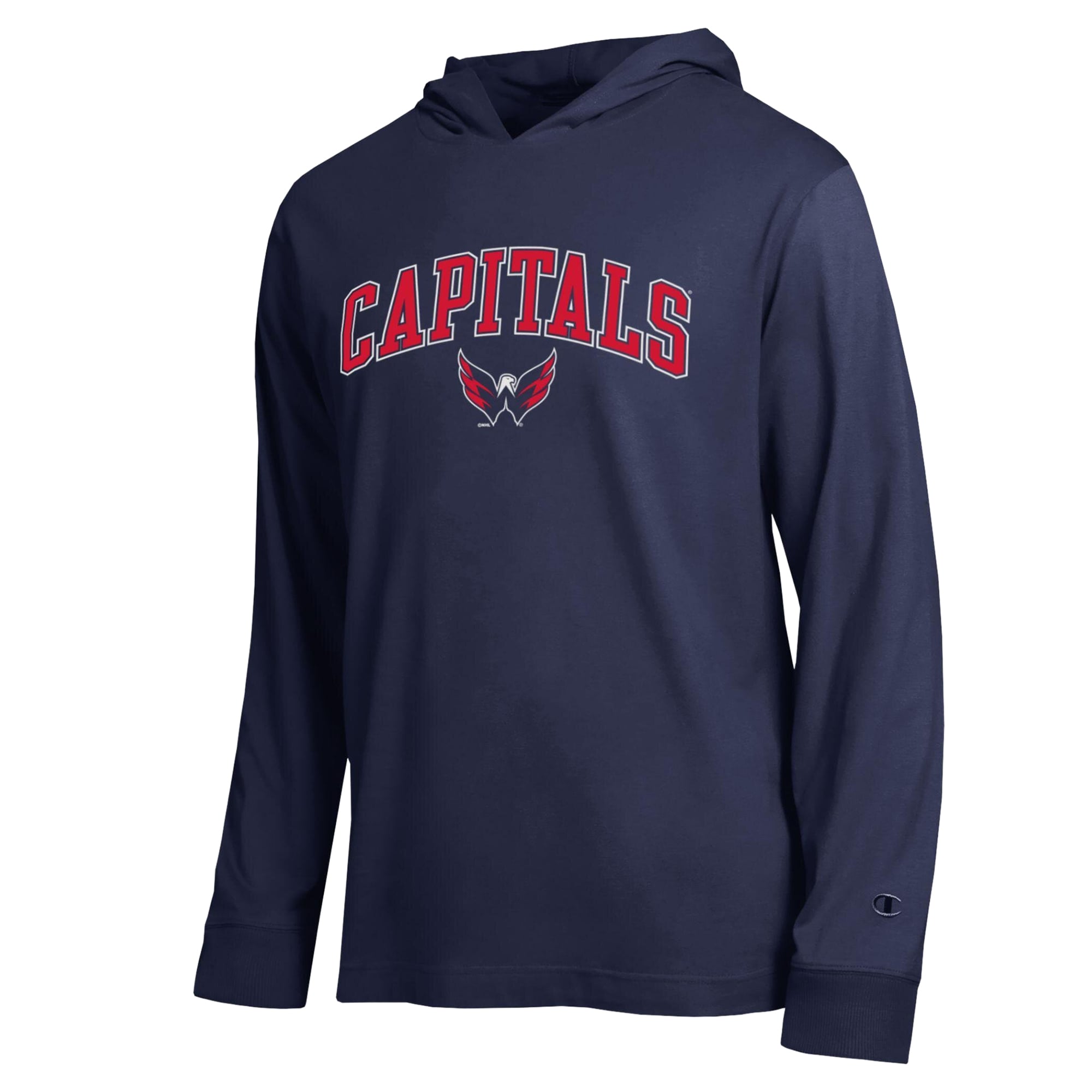 Men's Champion Navy Washington Capitals All-Star Lightweight Hooded Long Sleeve T-Shirt