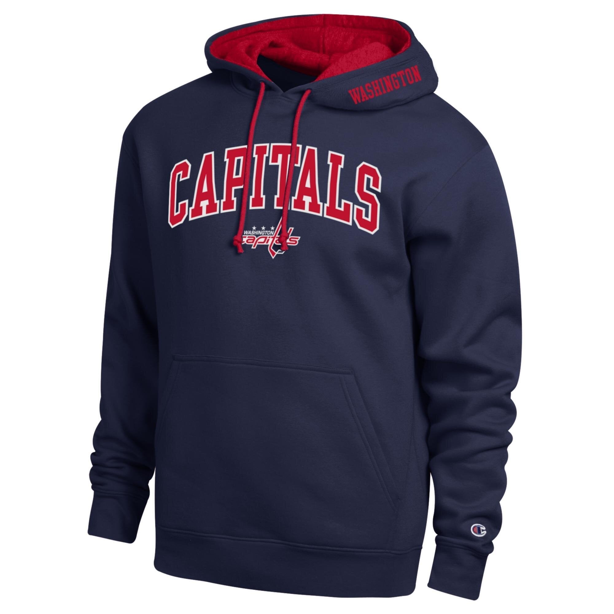 Men's Champion Navy Washington Capitals Contrast Hoodie
