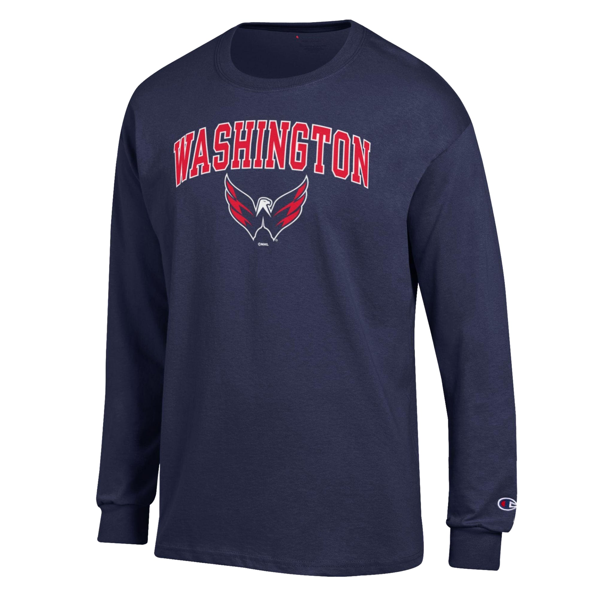 Men's Champion  Navy Washington Capitals Jersey Long-Sleeve T-Shirt