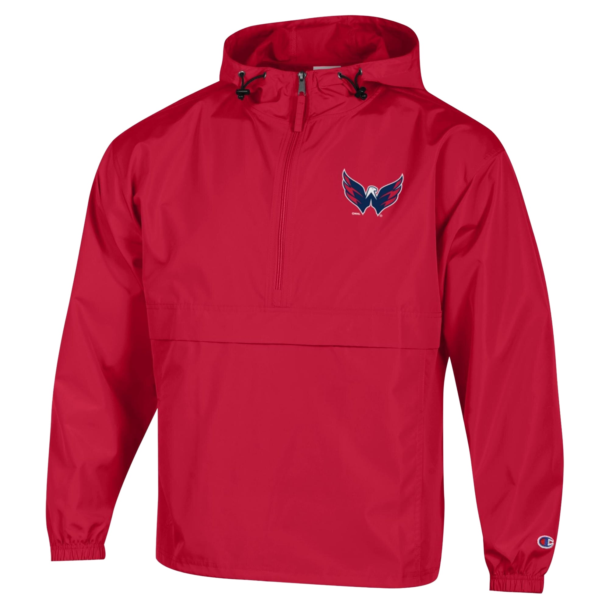 Men's Champion Red Washington Capitals Packable Windbreaker Half-Zip Jacket
