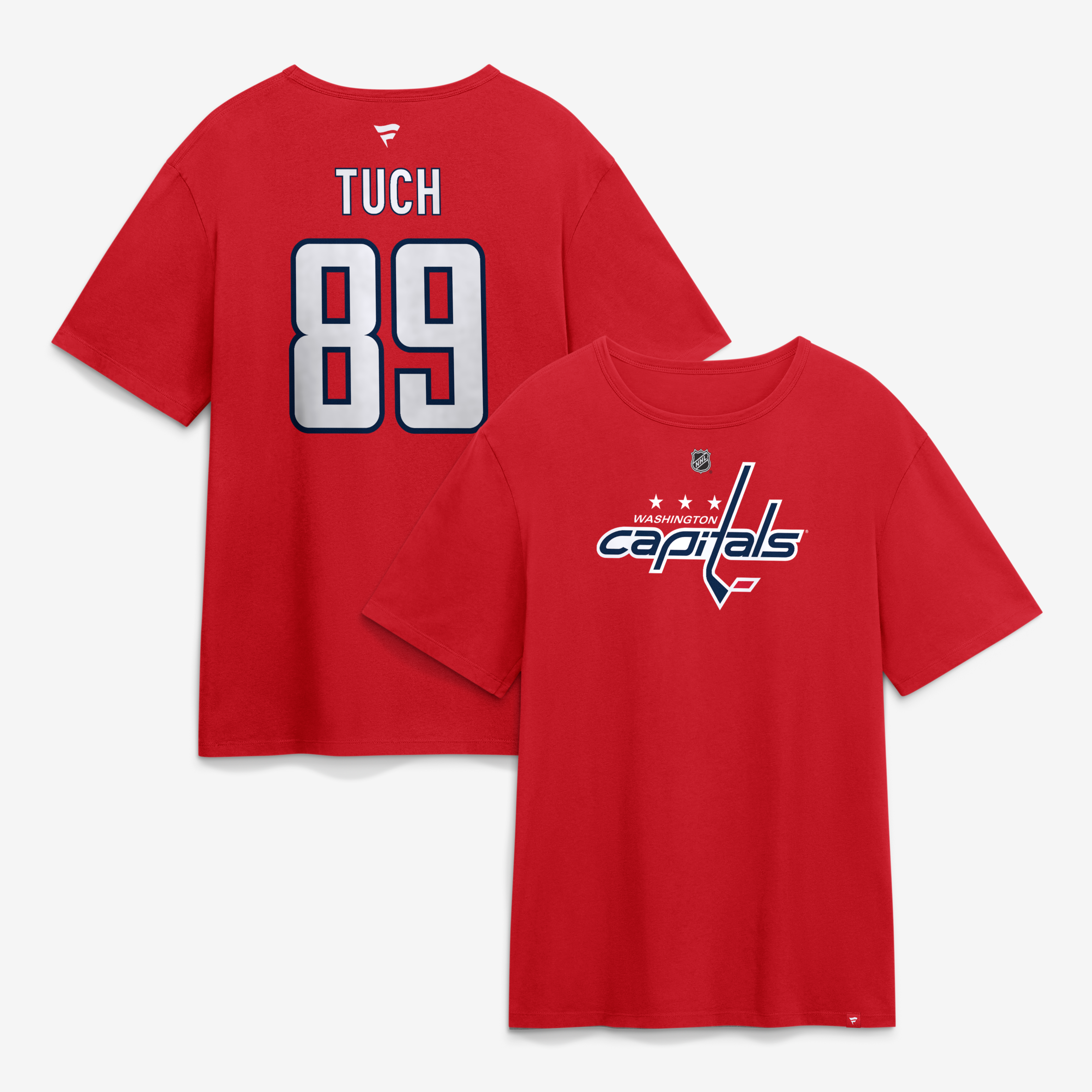 Men's Fanatics Alex Tuch Red Washington Capitals Authentic Stack Name & Number T-Shirt