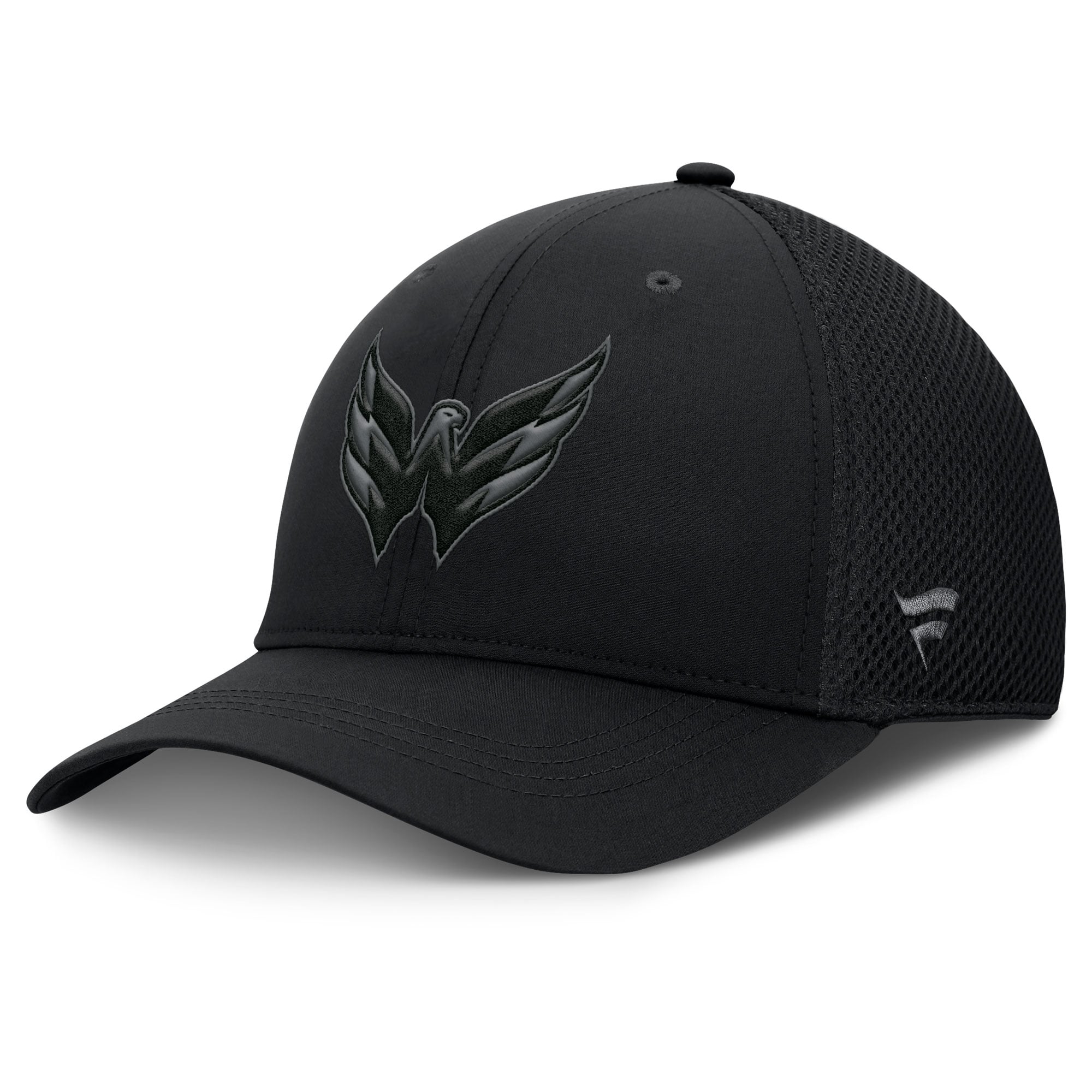 Casquette Fanatics noire authentique Pro Road Flex des Washington Capitals pour homme