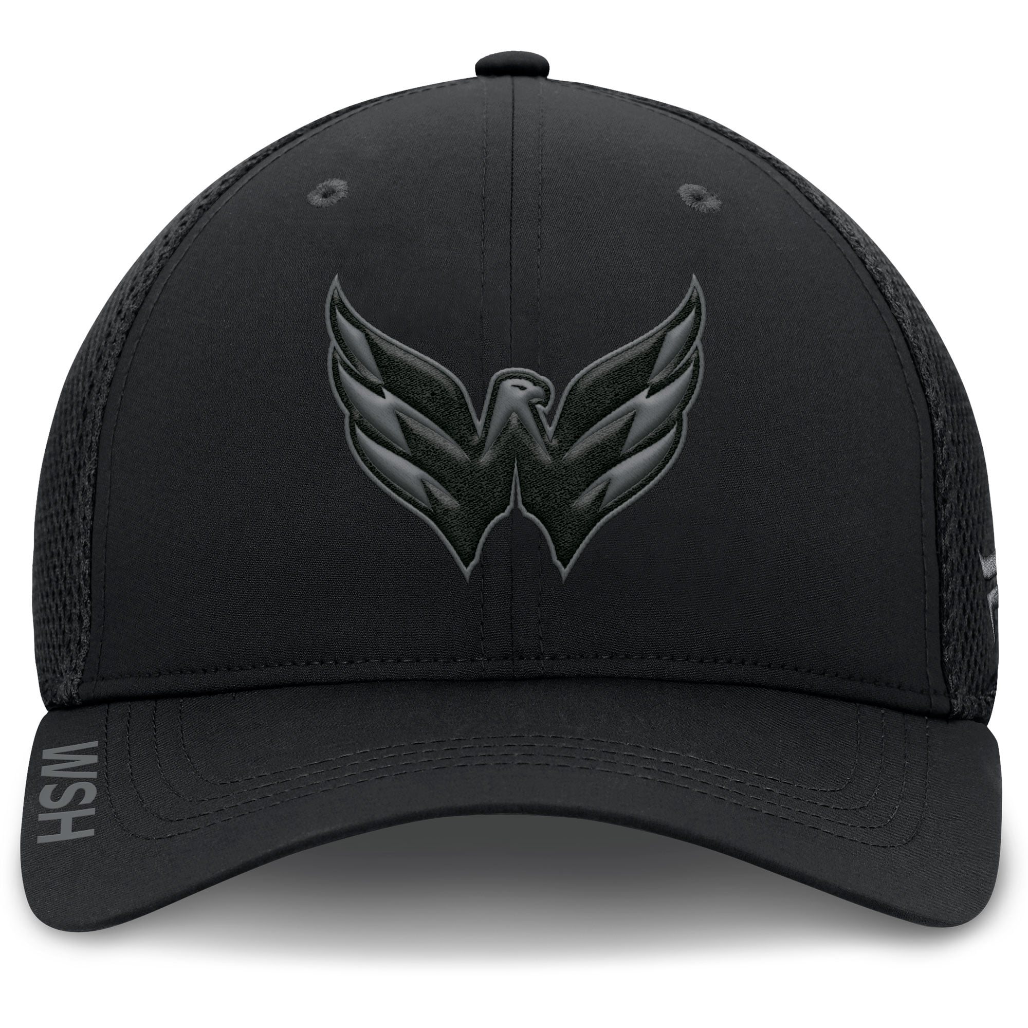 Casquette Fanatics noire authentique Pro Road Flex des Washington Capitals pour homme