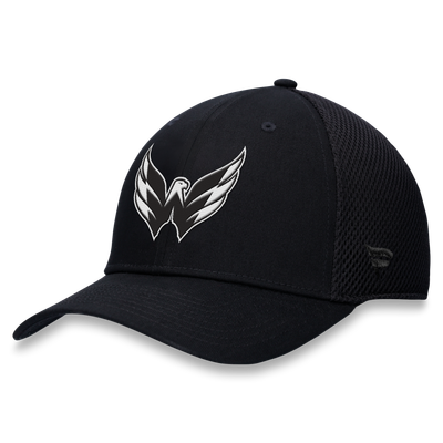 Casquette extensible à dos en maille ton sur ton noire Washington Capitals pour homme (Fanatics)