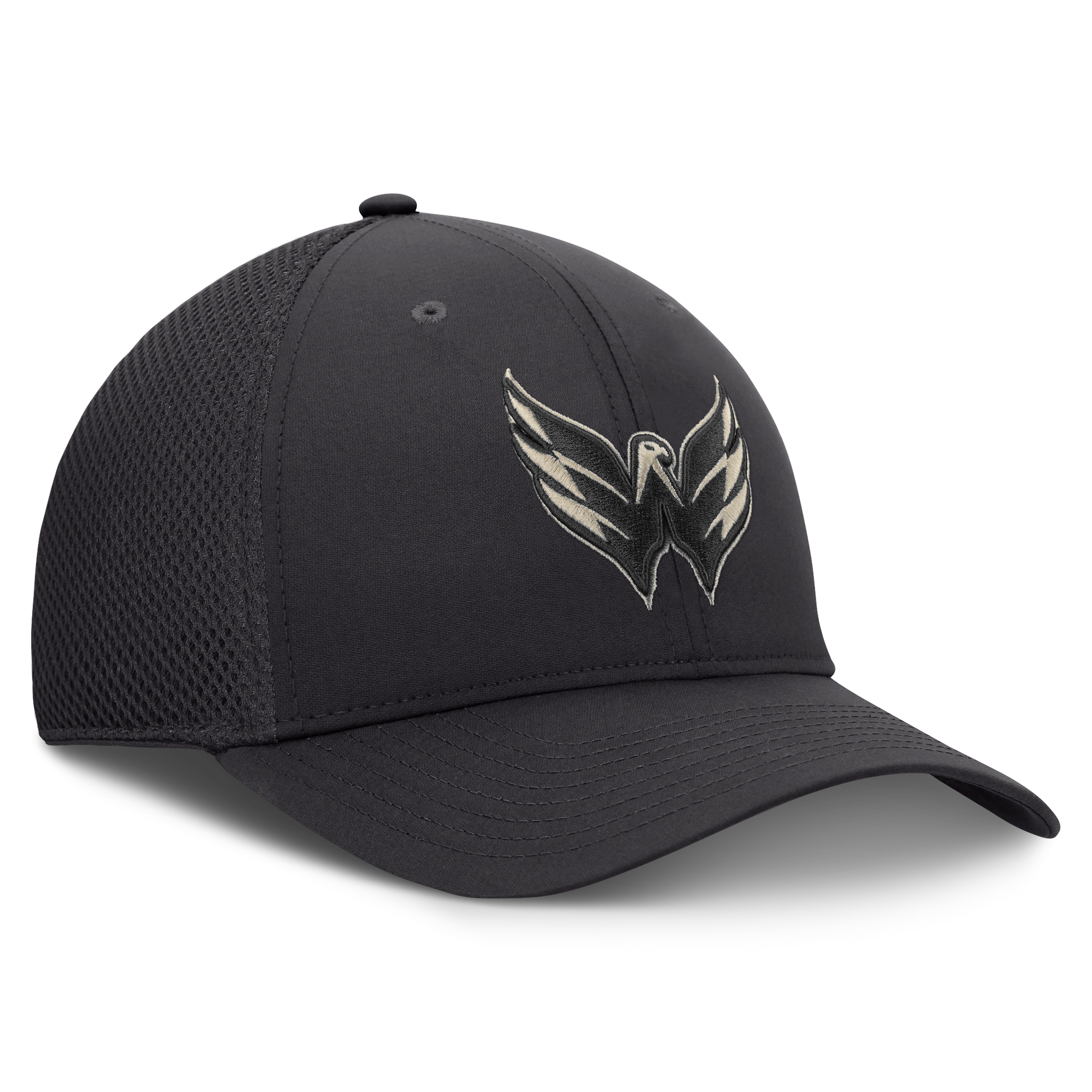 Casquette extensible à dos en maille anthracite Washington Capitals pour homme (Fanatics)
