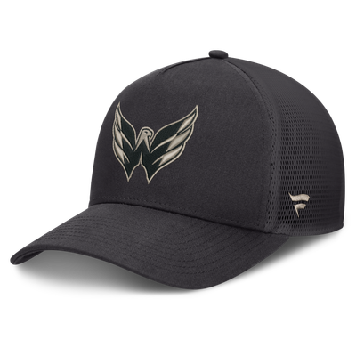 Casquette à dos en maille A-Frame Fanatics Washington Capitals pour homme, couleur anthracite, lavage doux