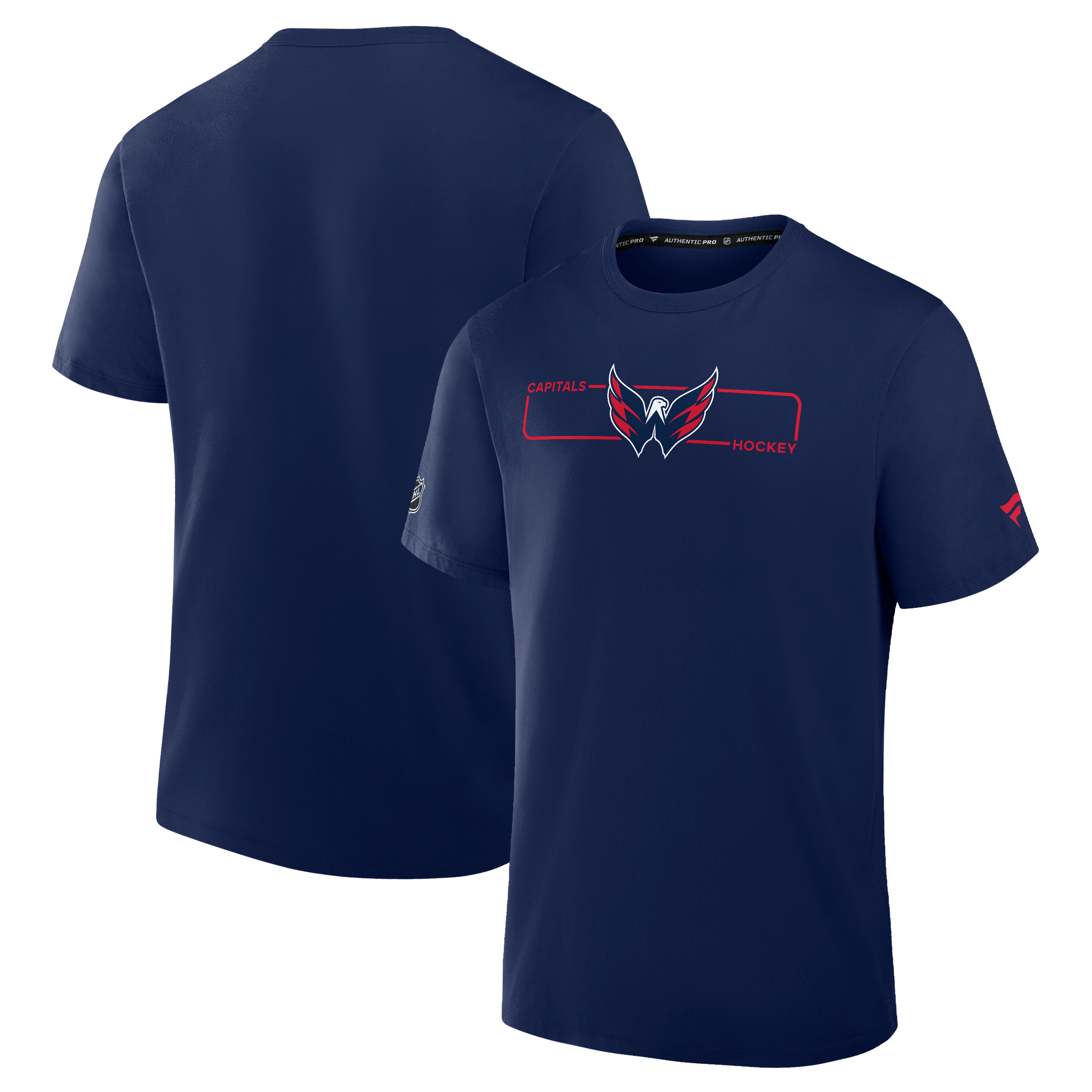 Men's Fanatics Navy Washington Capitals Authentic Pro Primary Logo T-Shirt