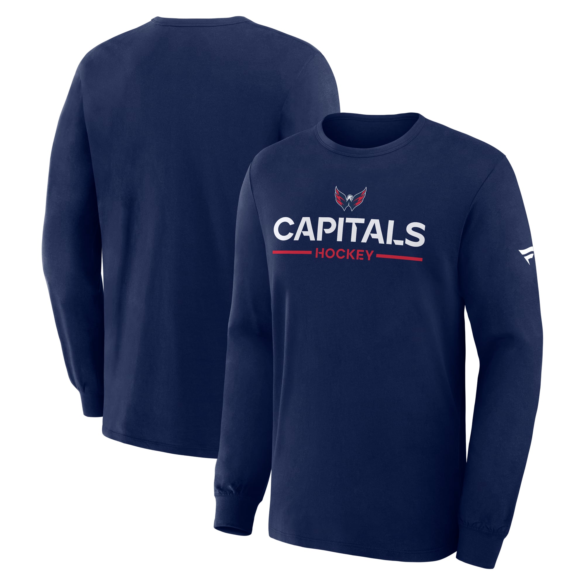 T-shirt à manches longues authentique Pro Primary Washington Capitals bleu marine de Fanatics pour homme