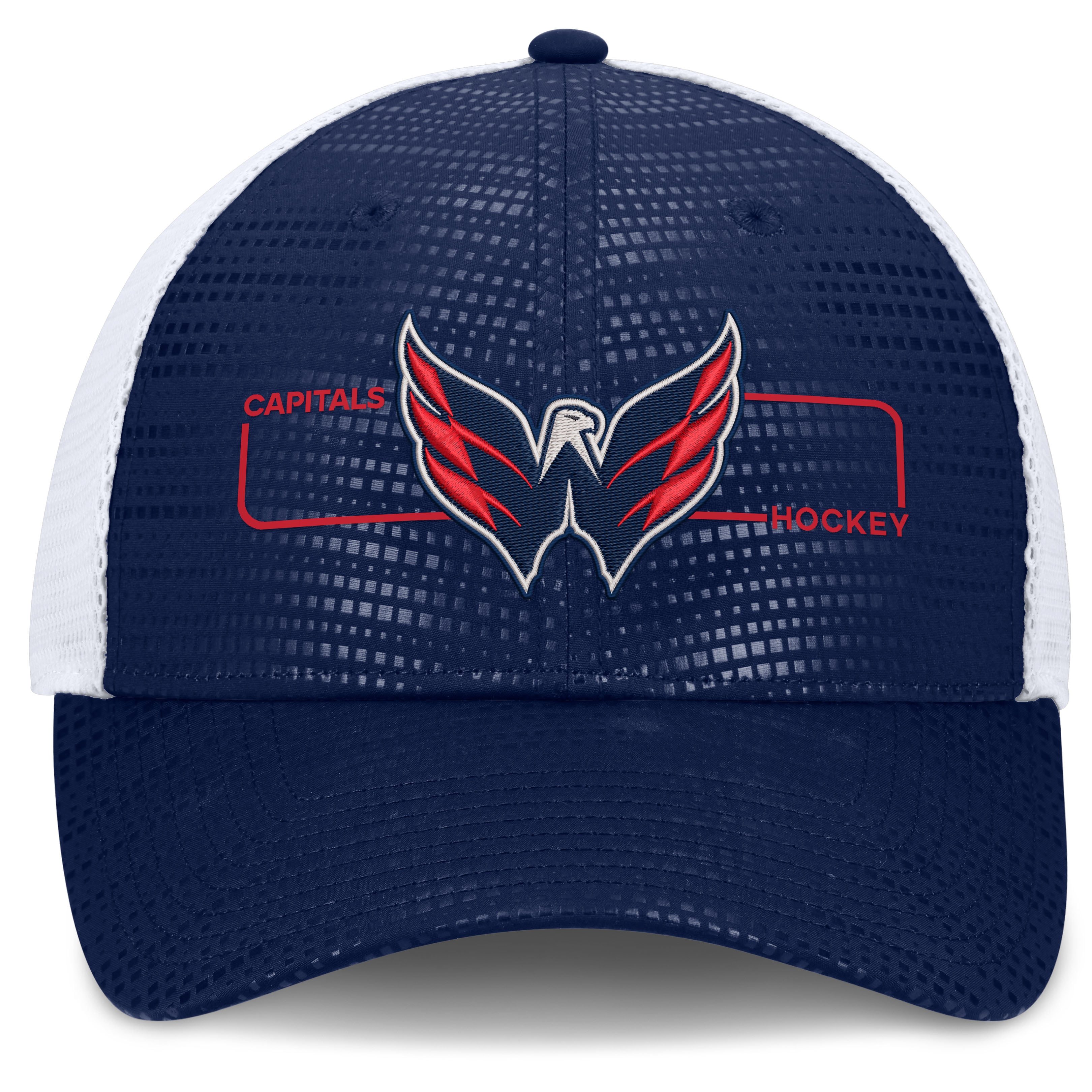 Casquette trucker authentique Washington Capitals bleu marine Fanatics pour homme avec logo encadré