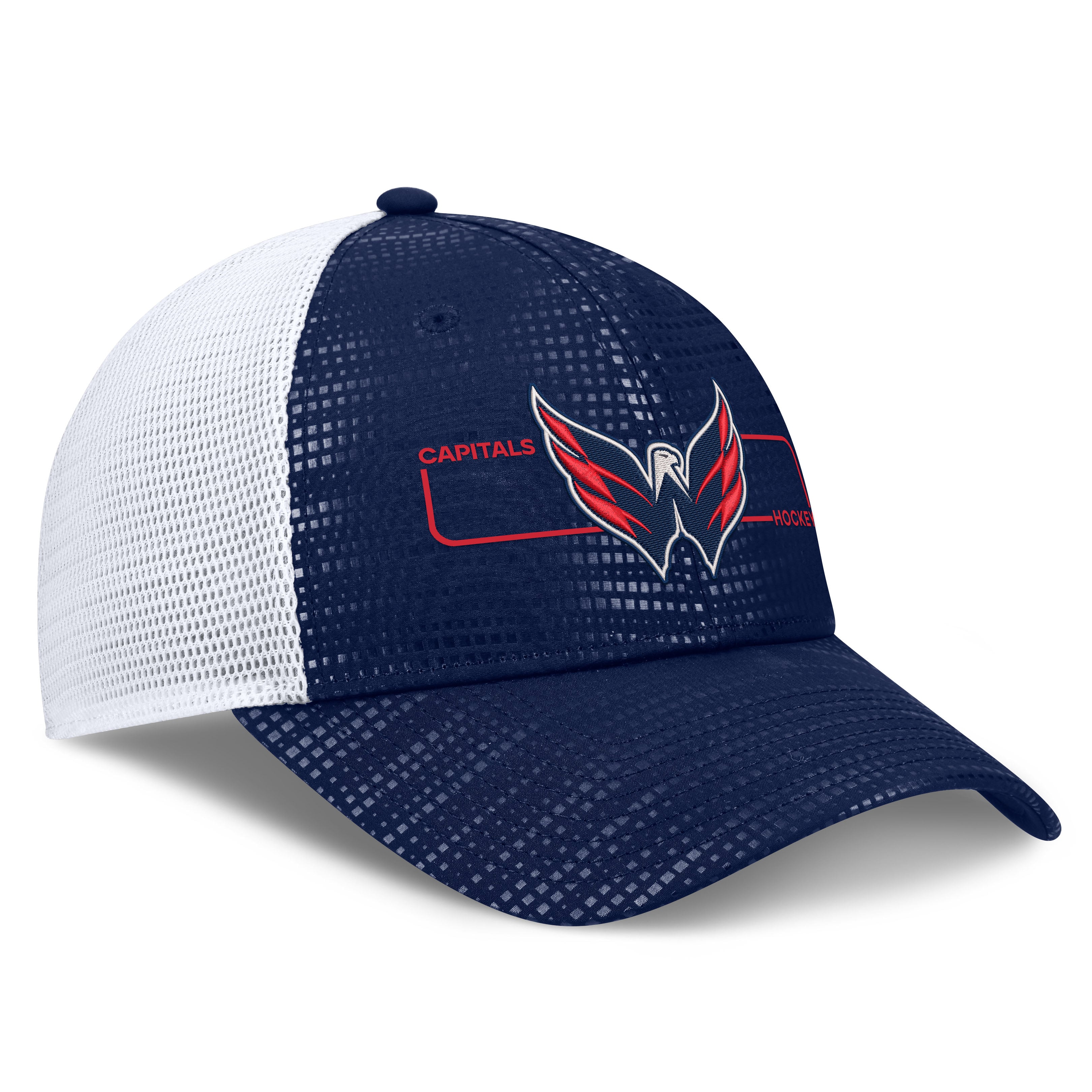 Casquette trucker authentique Washington Capitals bleu marine Fanatics pour homme avec logo encadré