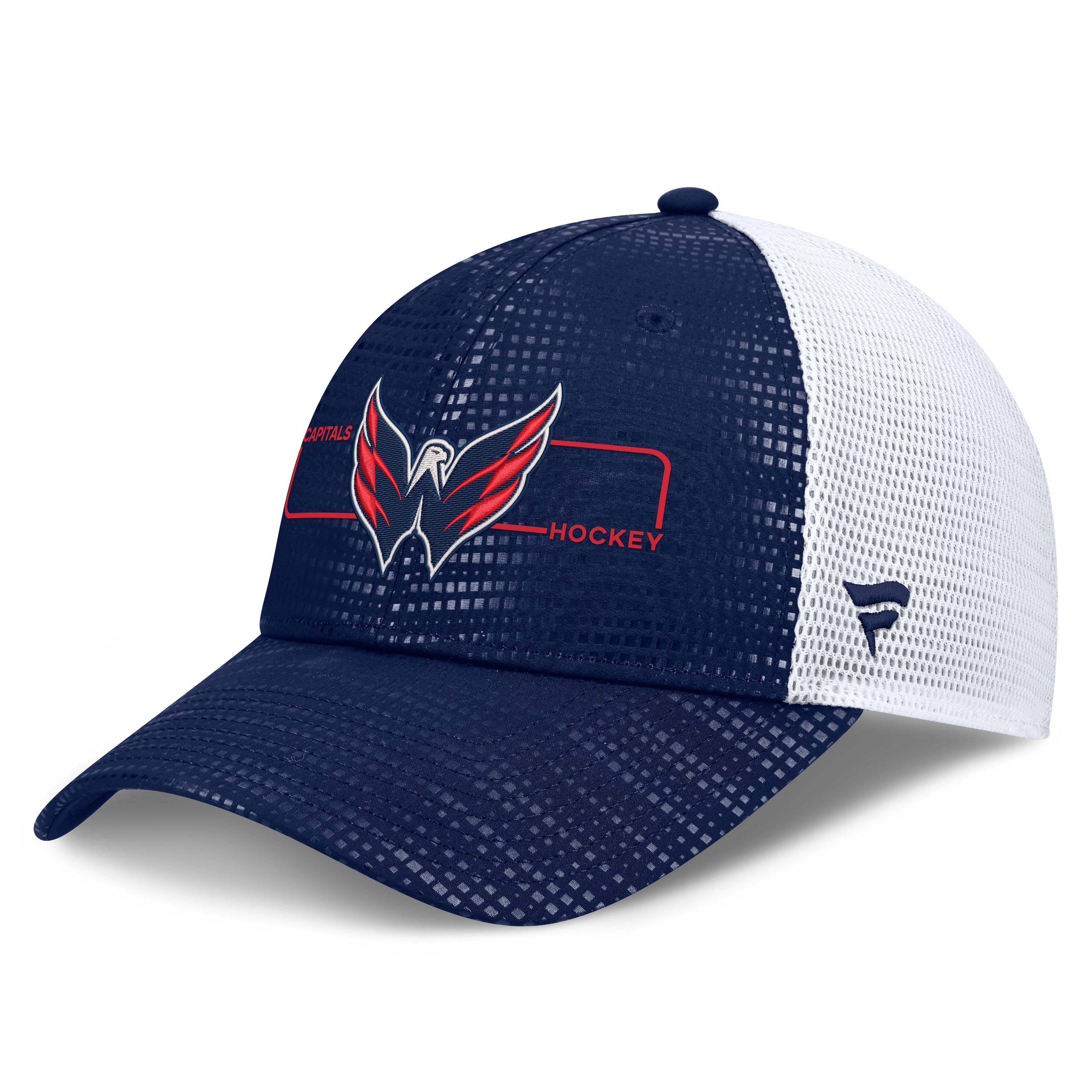 Casquette trucker authentique Washington Capitals bleu marine Fanatics pour homme avec logo encadré