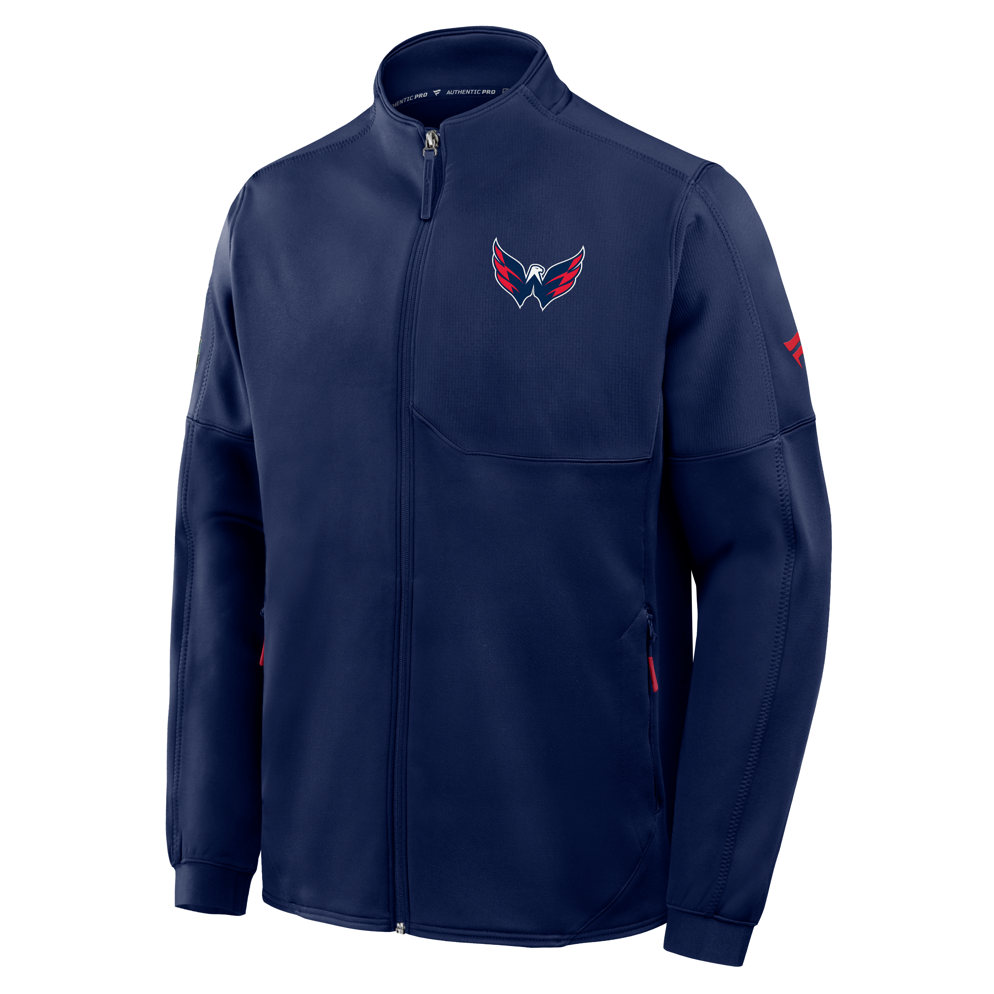 Men's Fanatics Navy Washington Capitals Authentic Pro Rink Fleece Full-Zip Jacket