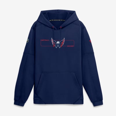 Men's Washington Capitals Fanatics Navy Authentic Pro Rink Fleece Pullover Hoodie
