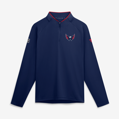 Washington Capitals Fanatics Authentic Pro Rink Raglan Lightweight Quarter-Zip Pullover - Navy
