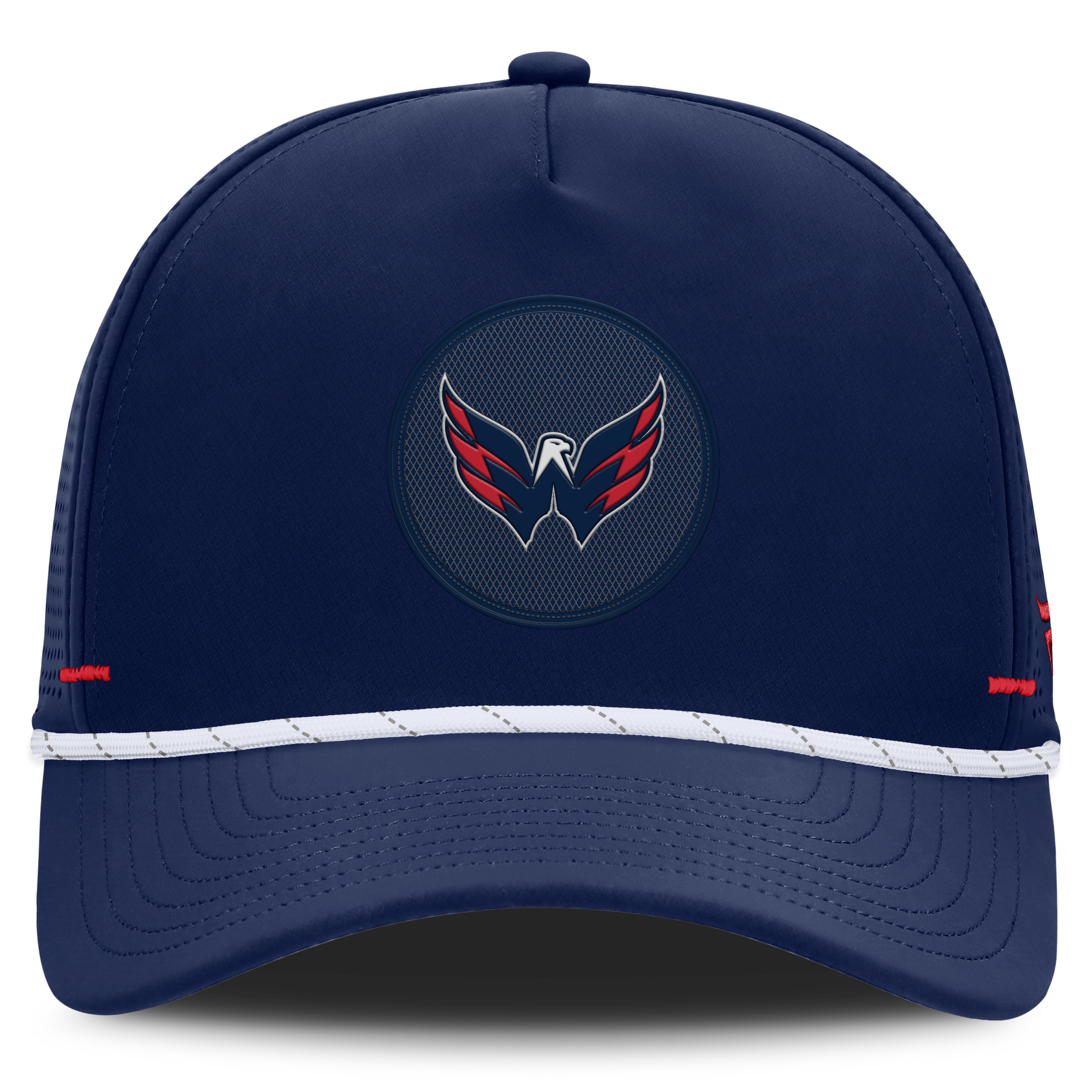 Casquette Fanatics bleu marine Washington Capitals Authentic Pro Rink à monture en A et à réglage ajustable